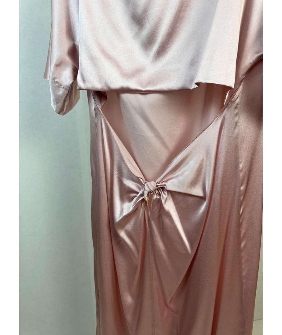SEMICOUTURE Розовое шелковое коктейльное платье, фото 7
