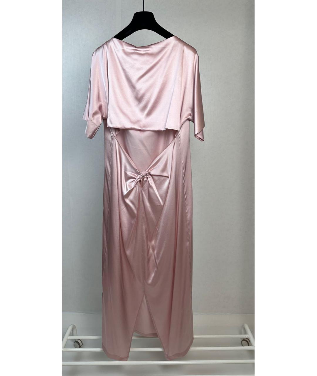 SEMICOUTURE Розовое шелковое коктейльное платье, фото 2
