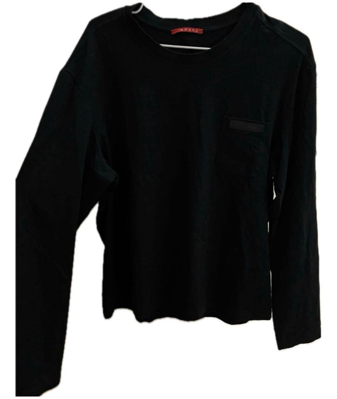 PRADA Черный хлопковый джемпер / свитер, фото 4
