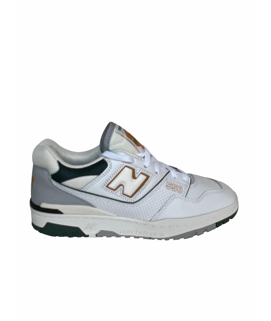 NEW BALANCE Белые кожаные низкие кроссовки / кеды, фото 1