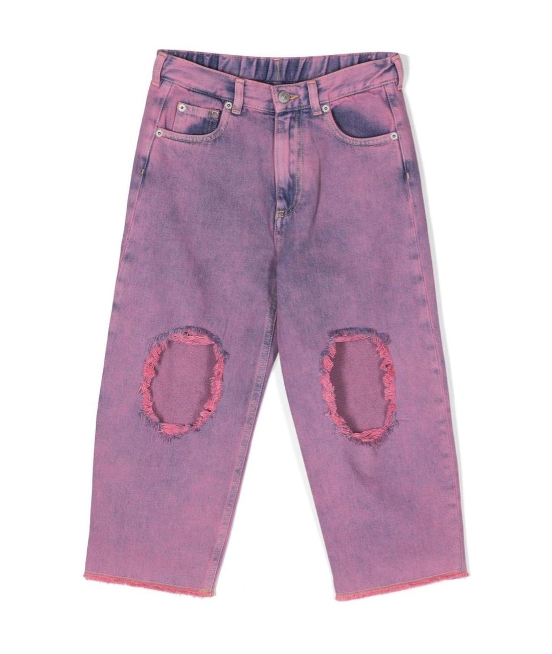MM6 MAISON MARGIELA Розовые хлопковые детские джинсы, фото 1