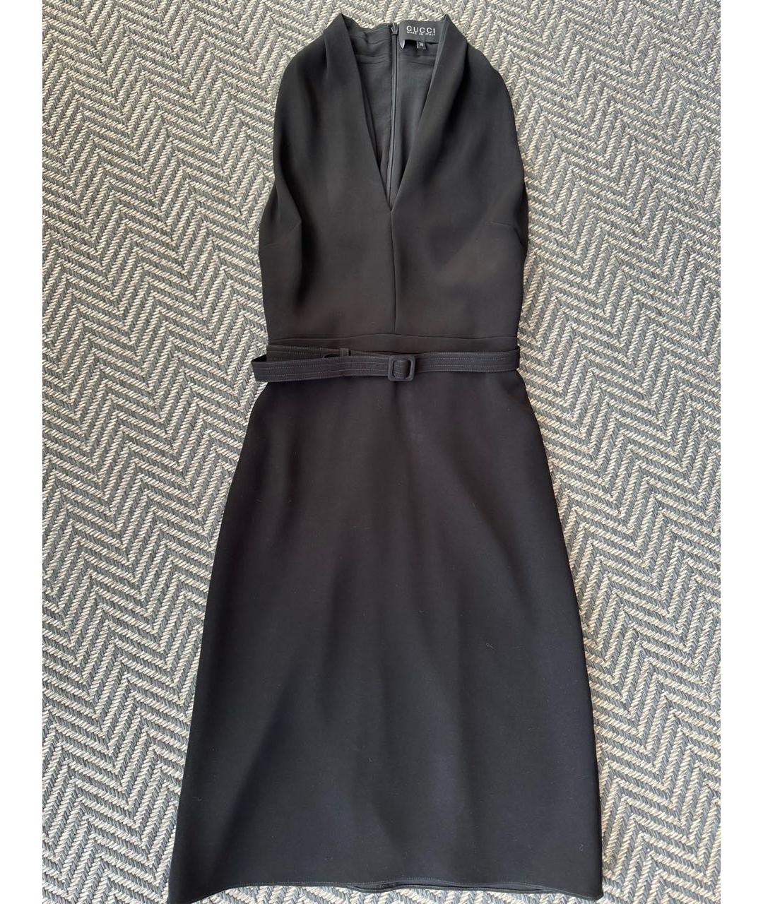 GUCCI Черное шелковое коктейльное платье, фото 8