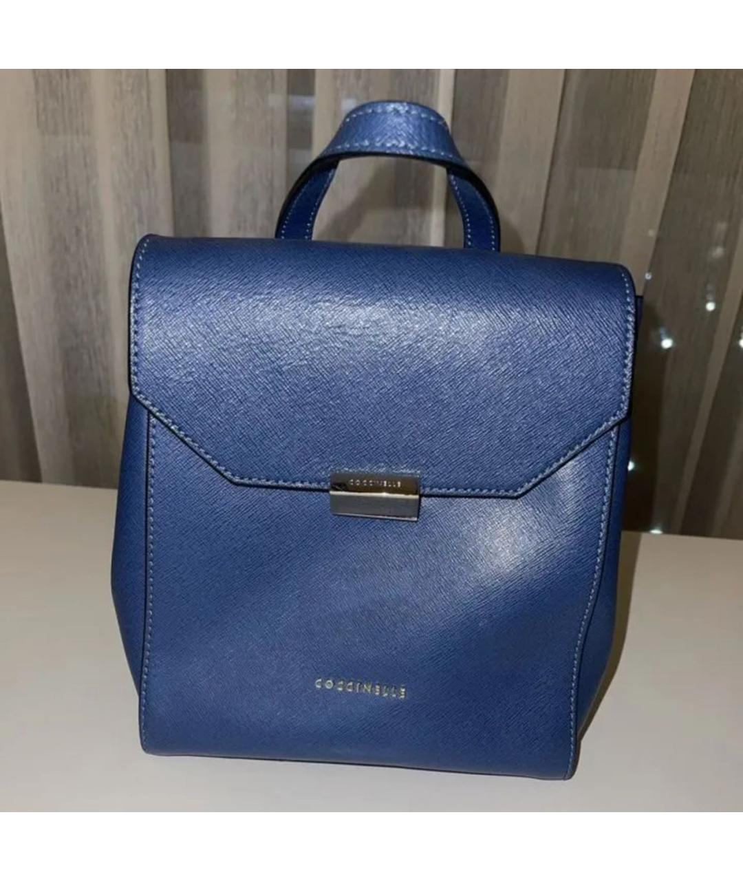 COCCINELLE Синий кожаный рюкзак, фото 5