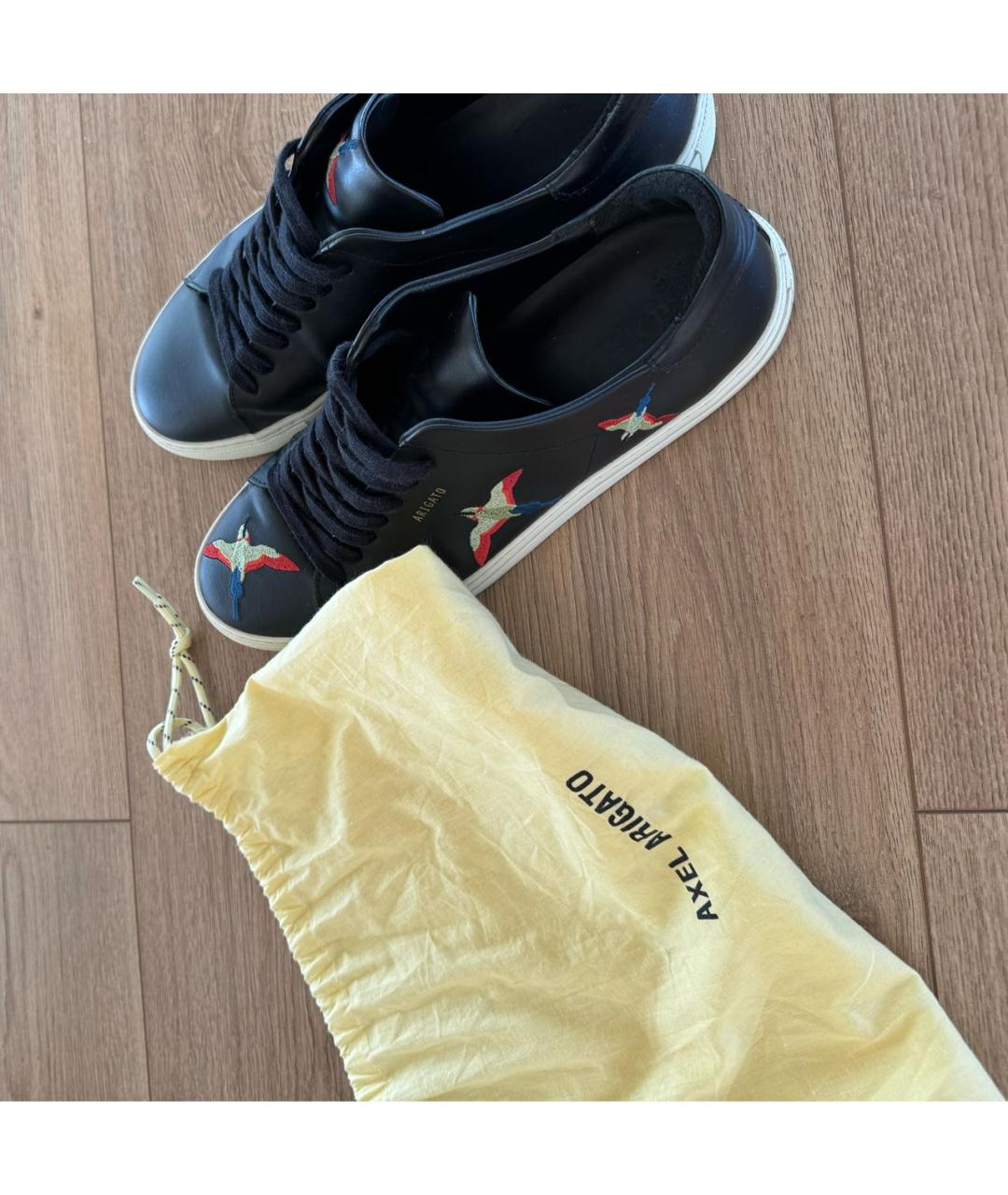 AXEL ARIGATO Черные кожаные низкие кроссовки / кеды, фото 5