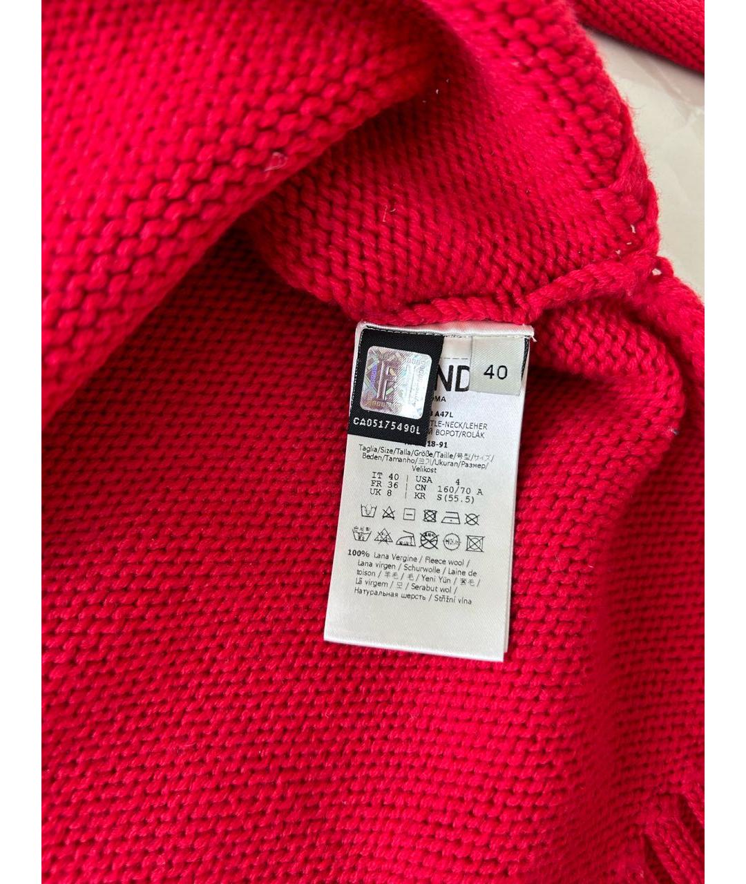FENDI Красный шерстяной джемпер / свитер, фото 4
