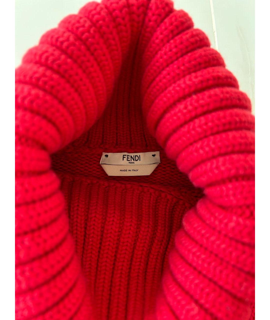FENDI Красный шерстяной джемпер / свитер, фото 3