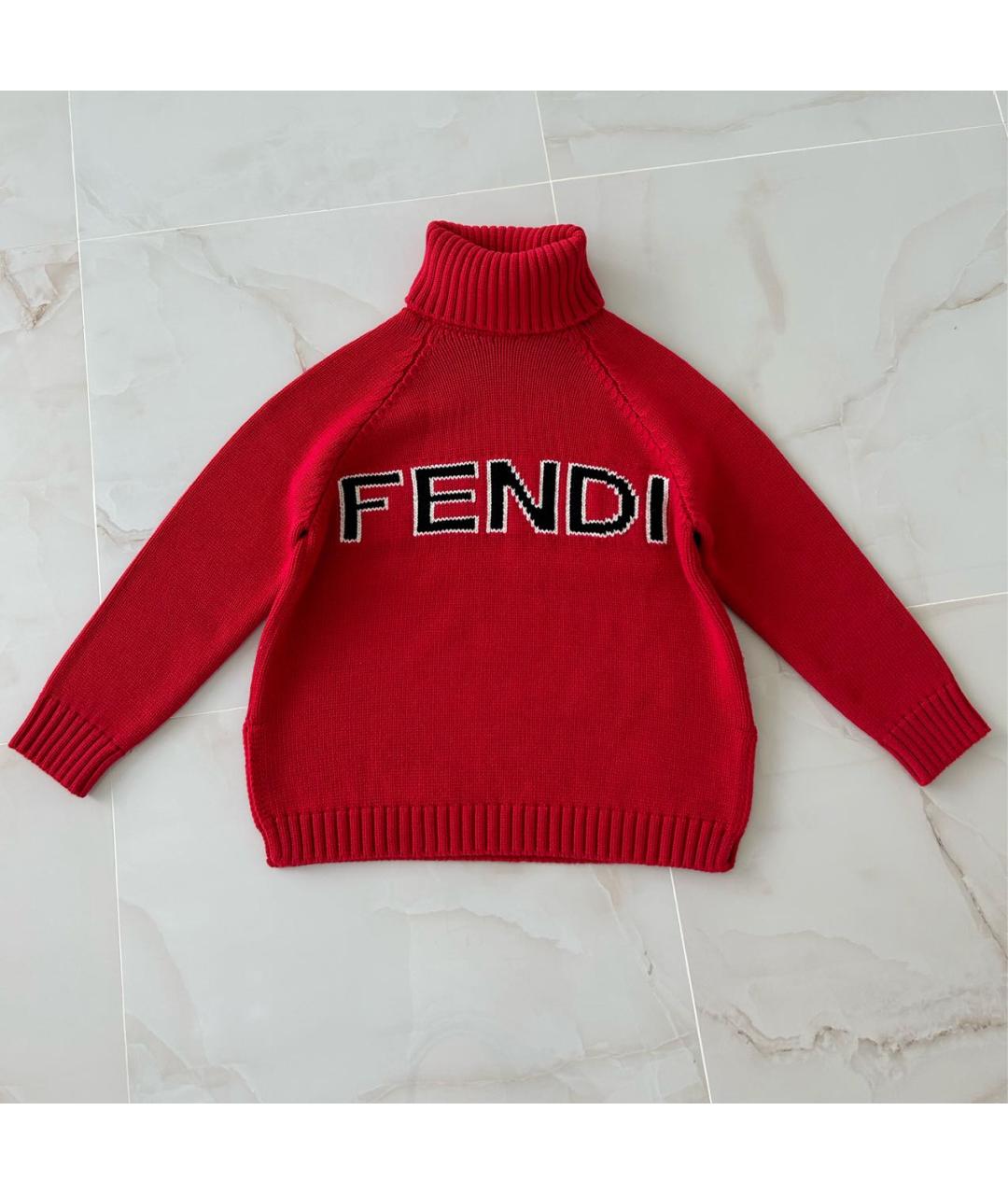 FENDI Красный шерстяной джемпер / свитер, фото 6