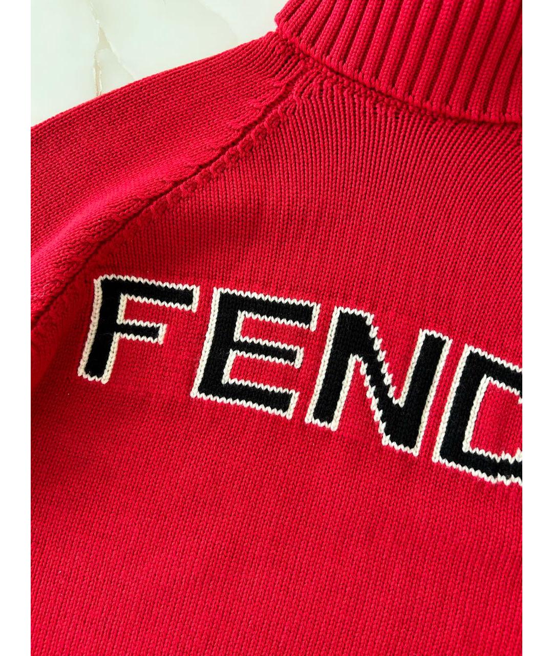 FENDI Красный шерстяной джемпер / свитер, фото 2