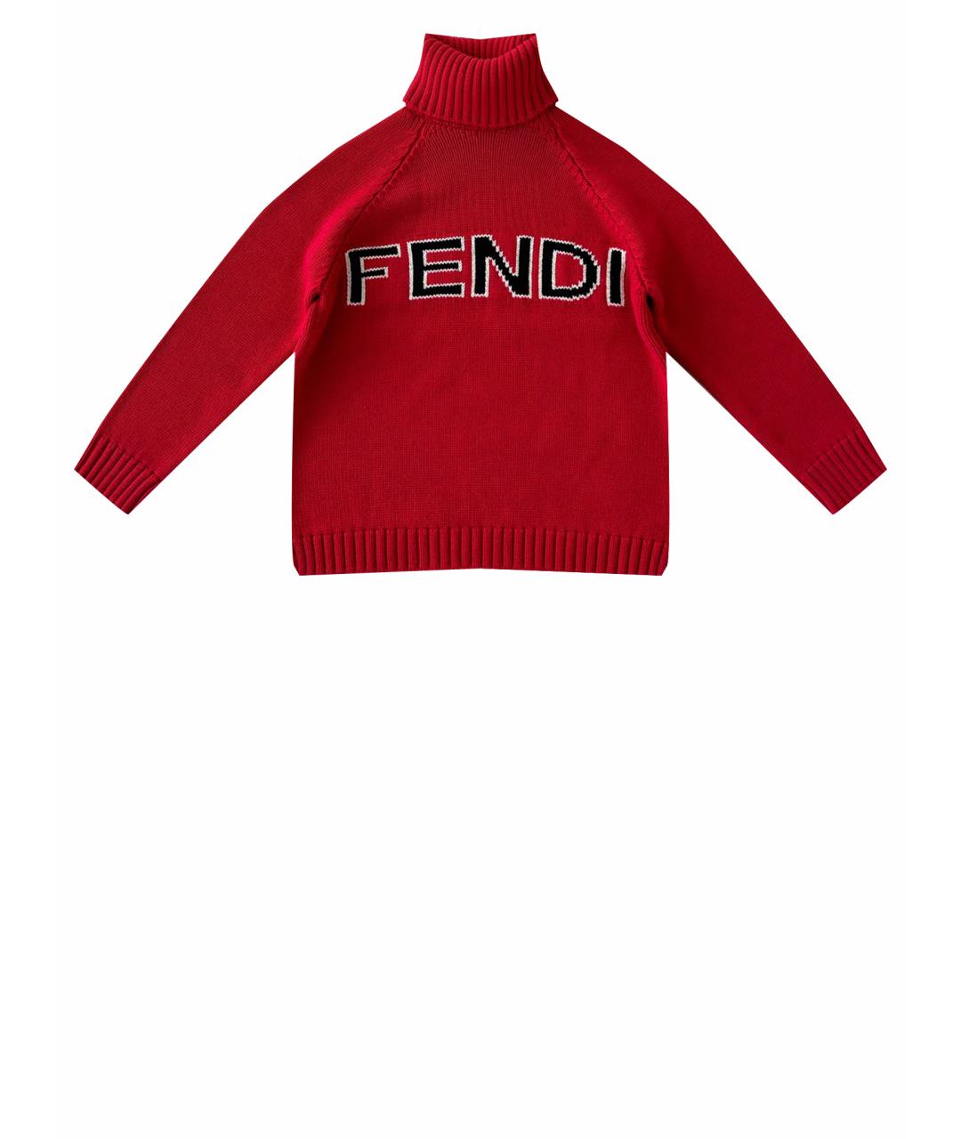 FENDI Красный шерстяной джемпер / свитер, фото 1