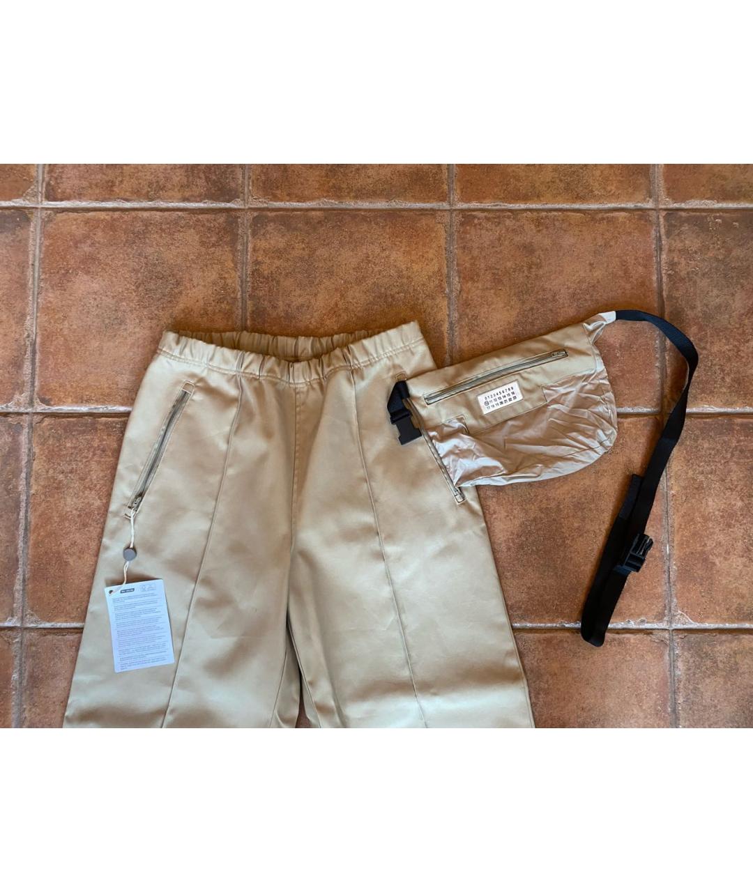 MAISON MARGIELA Бежевые полиамидовые повседневные брюки, фото 3