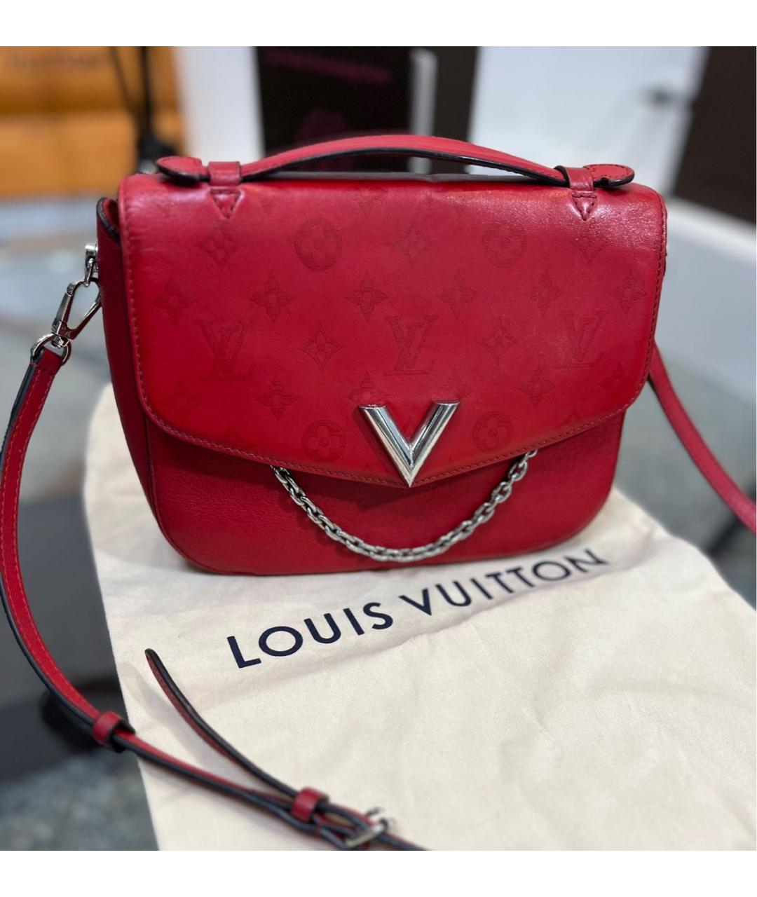LOUIS VUITTON PRE-OWNED Красная кожаная сумка через плечо, фото 9