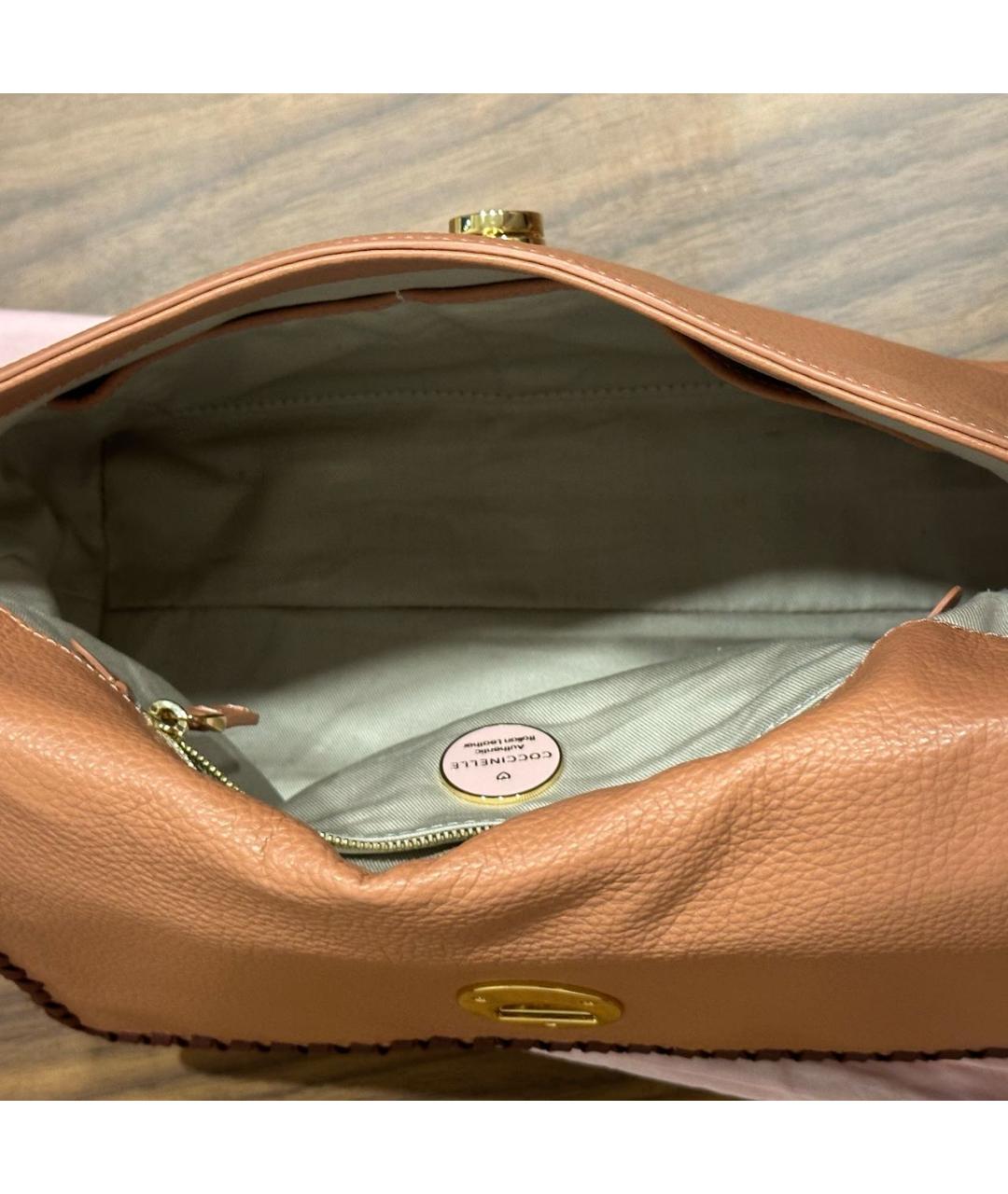 COCCINELLE Розовая кожаная сумка через плечо, фото 4