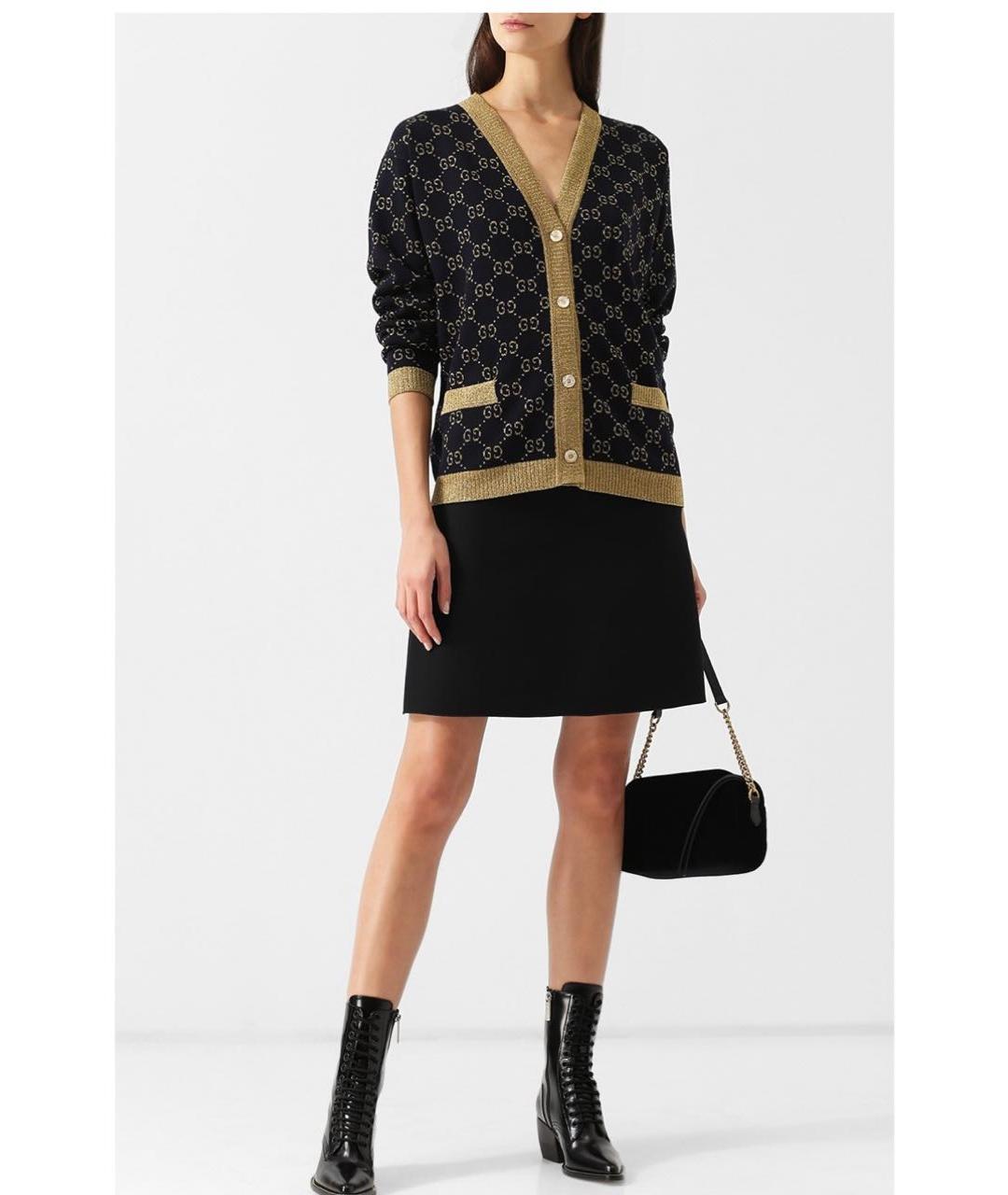 GUCCI Темно-синий хлопковый кардиган, фото 5