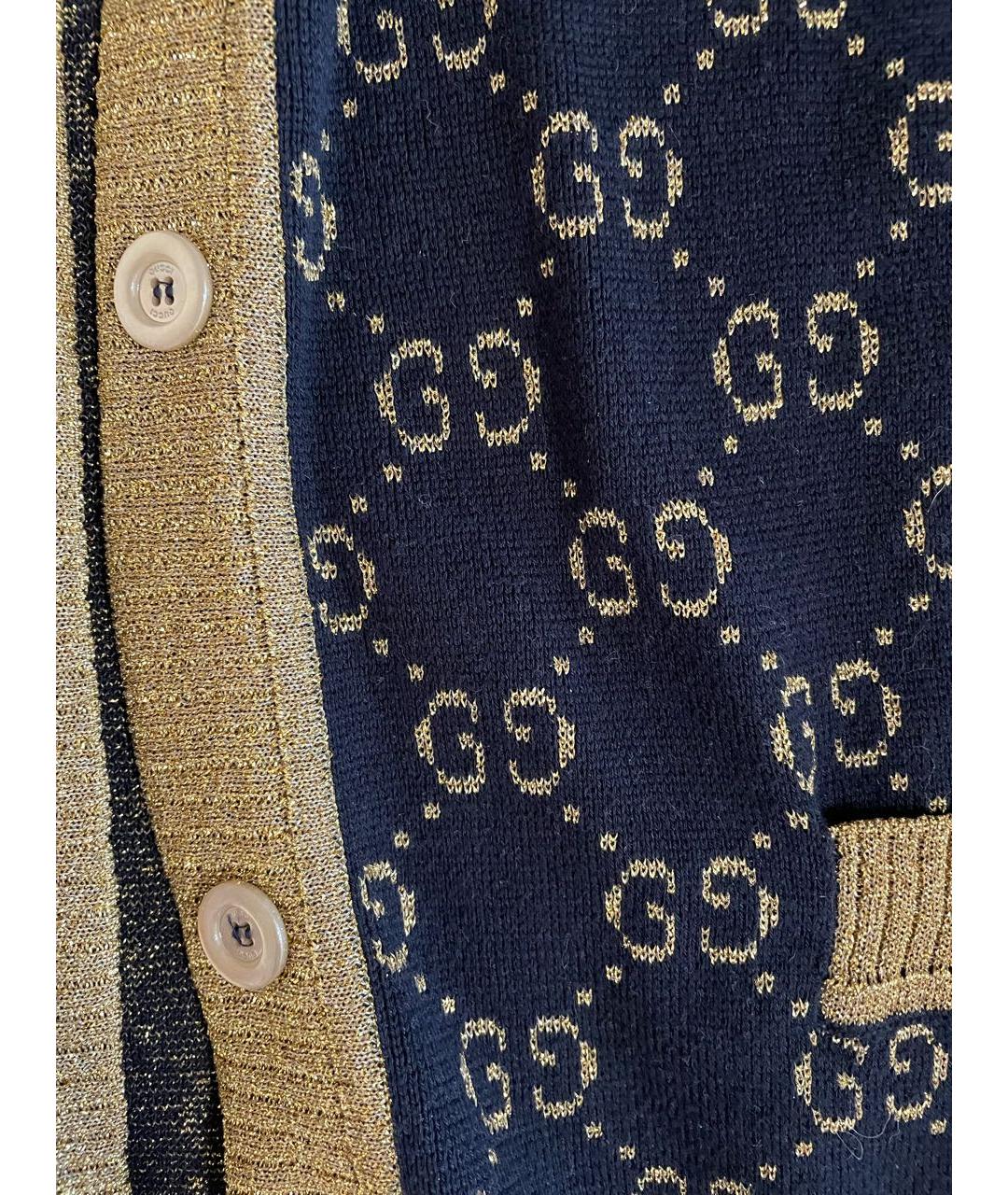 GUCCI Темно-синий хлопковый кардиган, фото 4