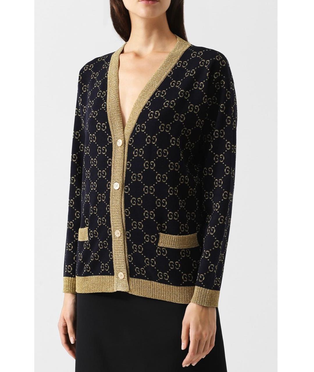 GUCCI Темно-синий хлопковый кардиган, фото 6