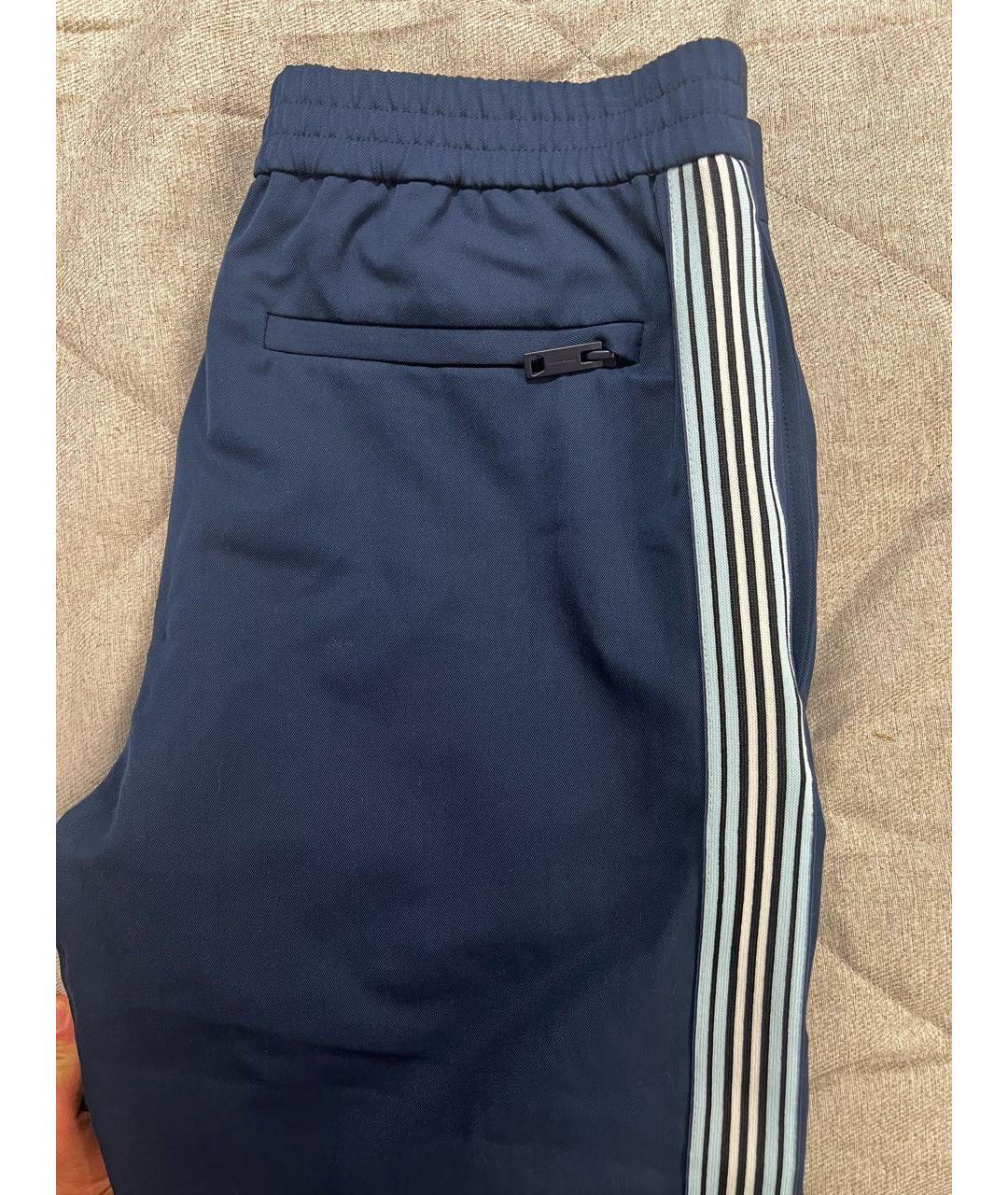 BURBERRY Синие полиамидовые повседневные брюки, фото 4