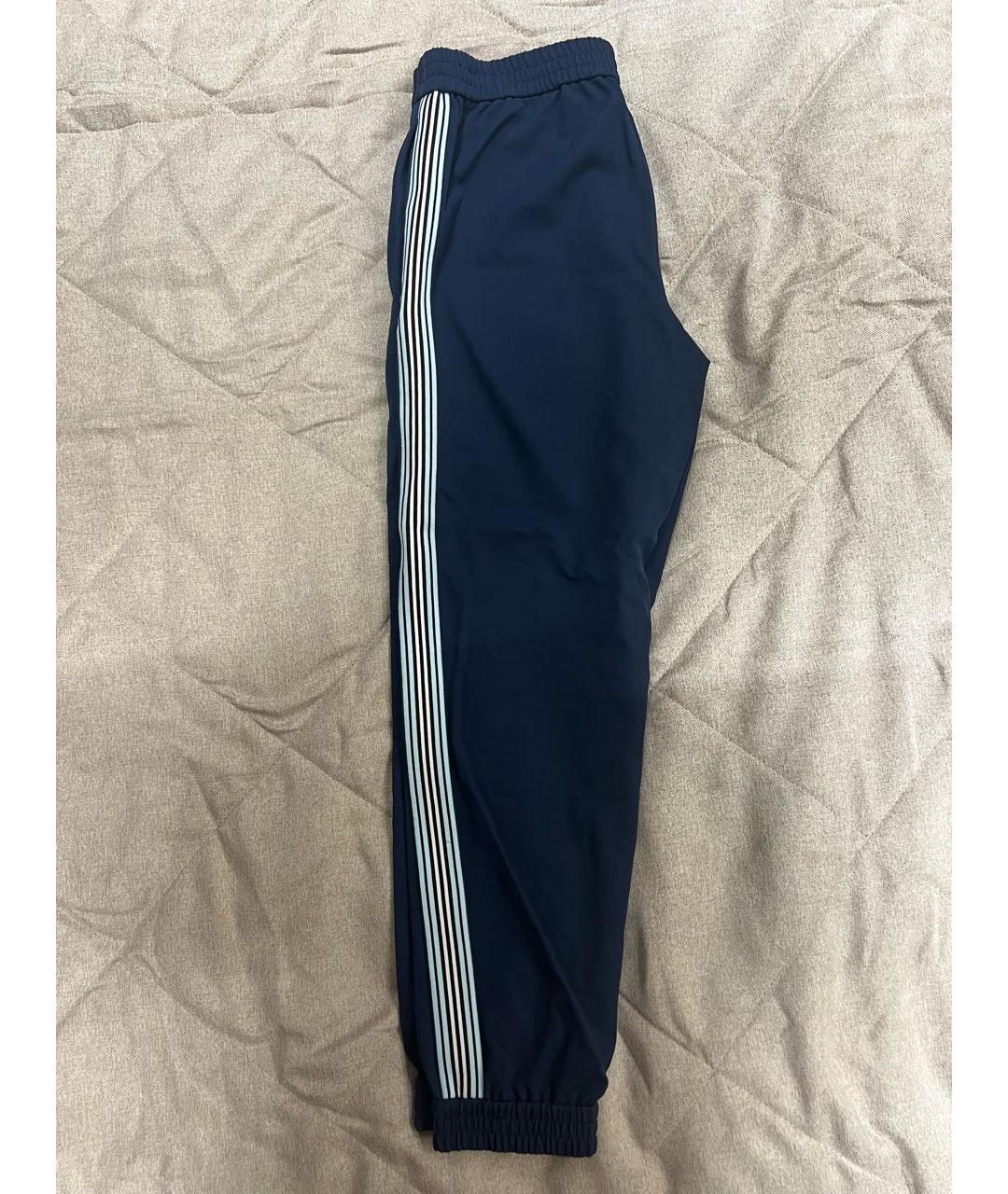 BURBERRY Синие полиамидовые повседневные брюки, фото 2