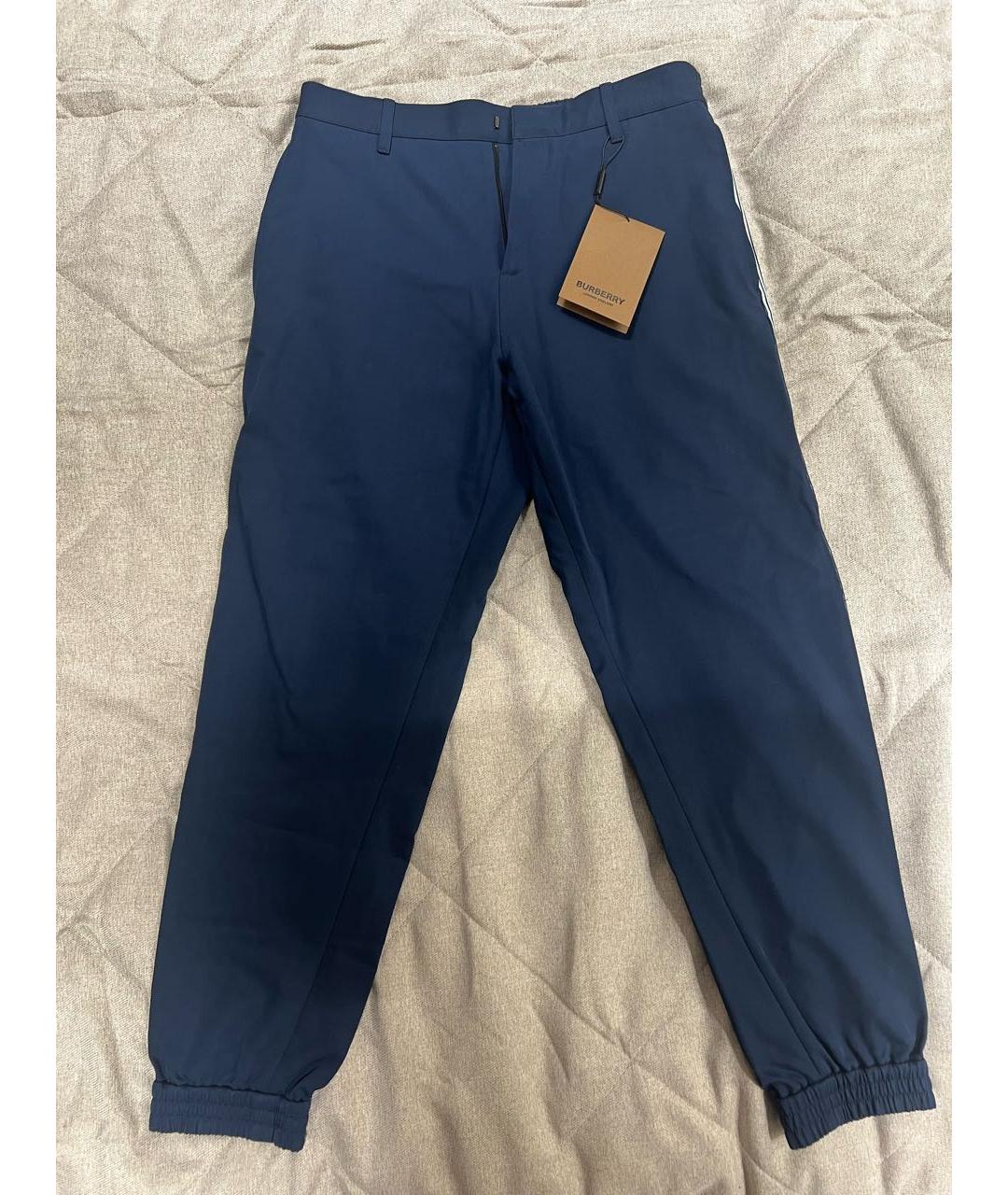 BURBERRY Синие полиамидовые повседневные брюки, фото 6