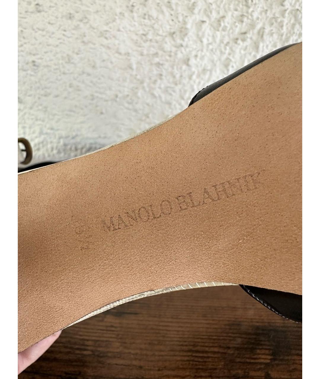 MANOLO BLAHNIK Черные туфли из экзотической кожи, фото 8