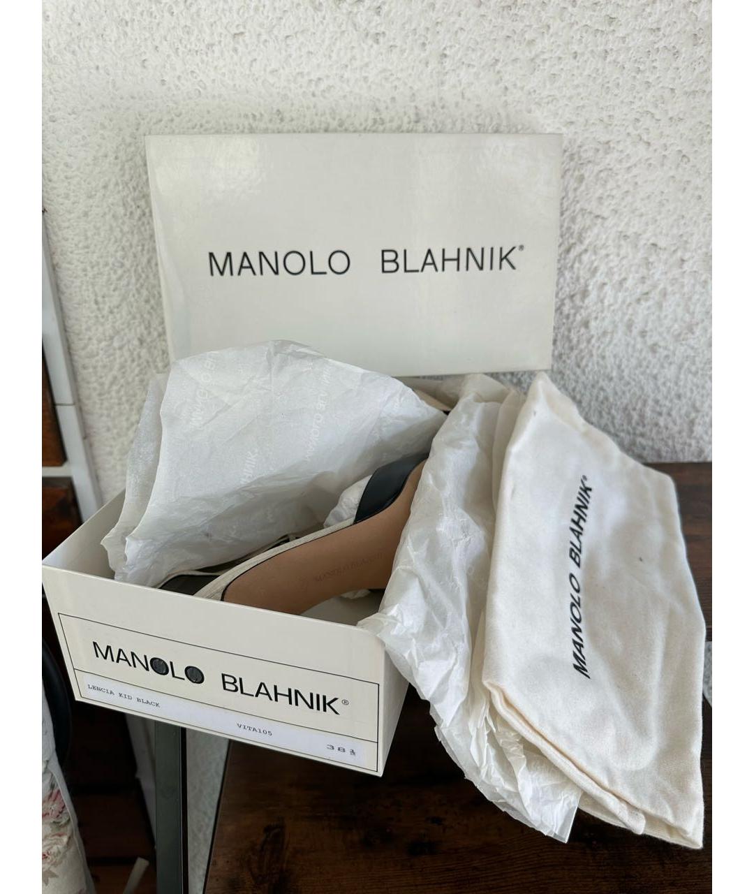 MANOLO BLAHNIK Черные туфли из экзотической кожи, фото 7