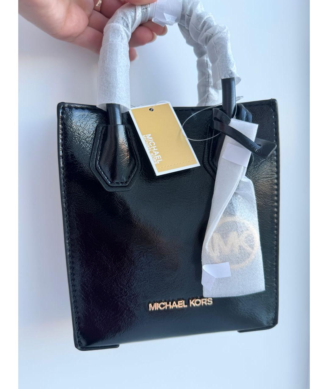 MICHAEL MICHAEL KORS Черная сумка через плечо из искусственной кожи, фото 7