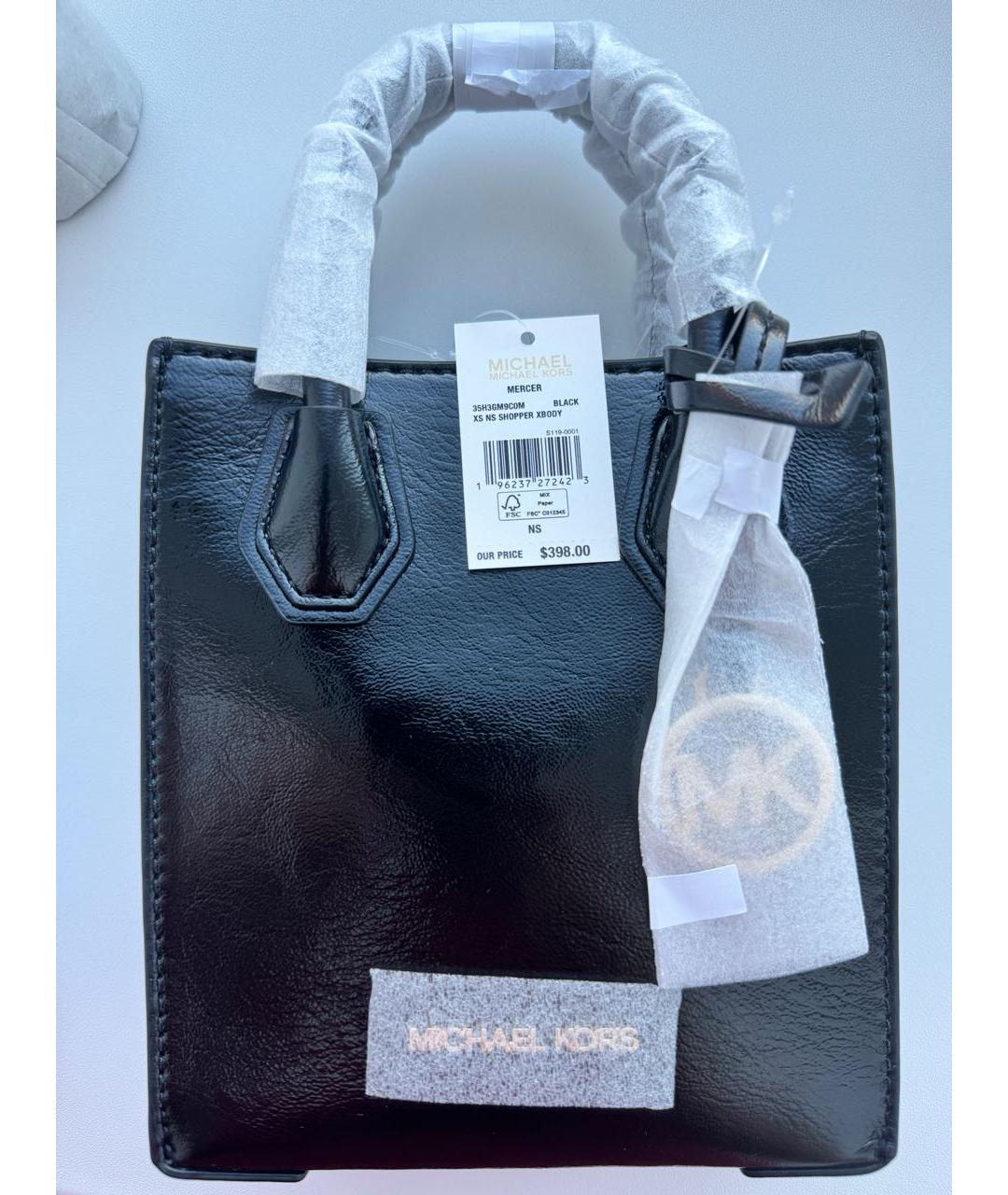 MICHAEL MICHAEL KORS Черная сумка через плечо из искусственной кожи, фото 5