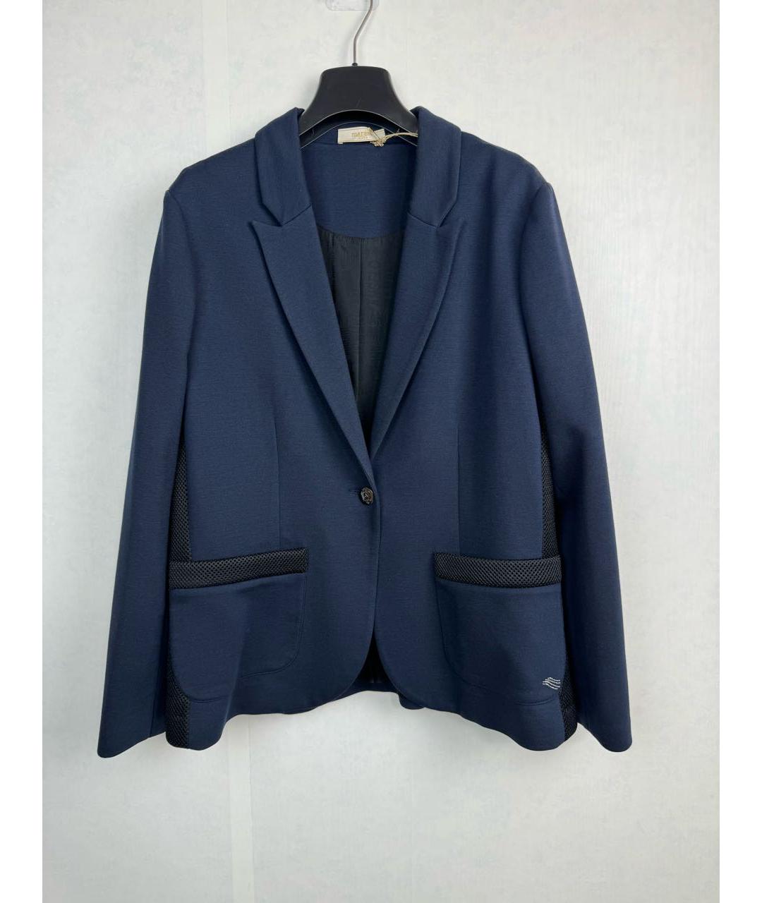 ANGELO MARANI Темно-синий вискозный жакет/пиджак, фото 9
