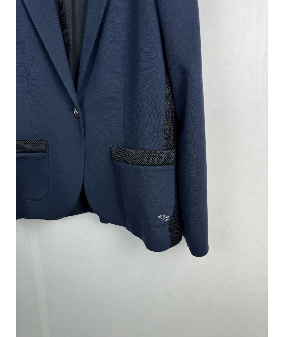 ANGELO MARANI Темно-синий вискозный жакет/пиджак, фото 5