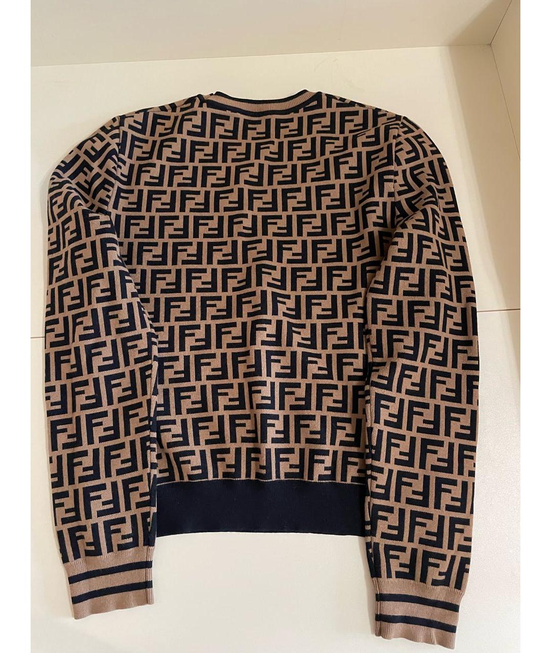 FENDI Коричневый вискозный джемпер / свитер, фото 2