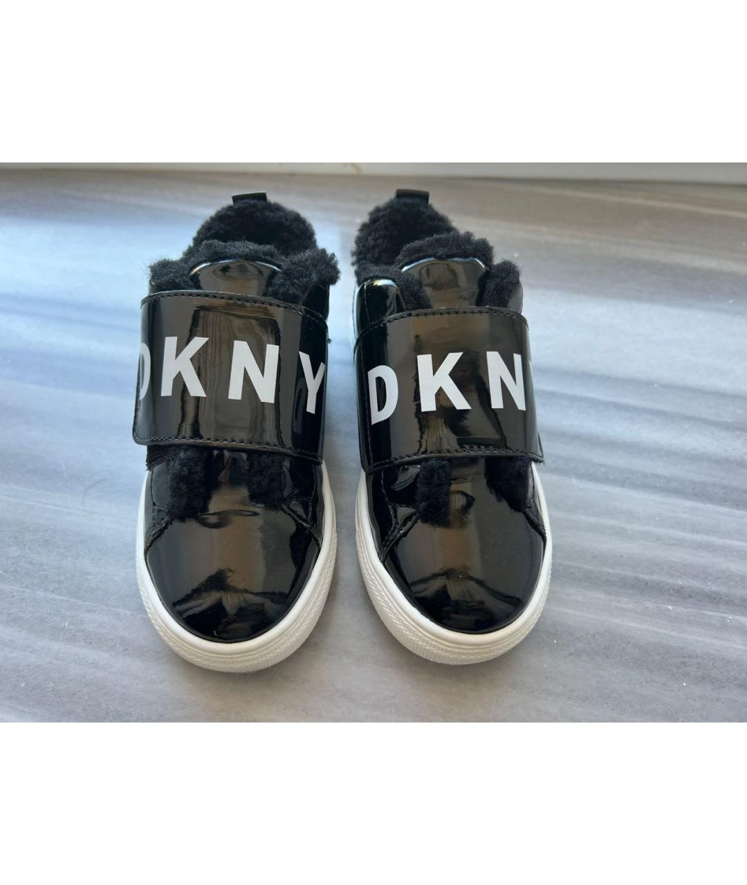DKNY Черные кеды из лакированной кожи, фото 2