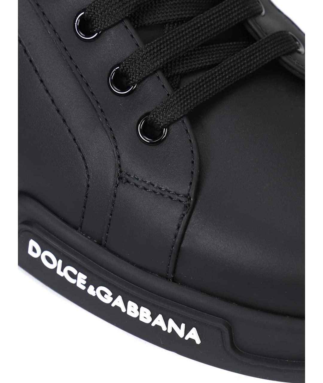 DOLCE&GABBANA Черные низкие кроссовки / кеды, фото 5