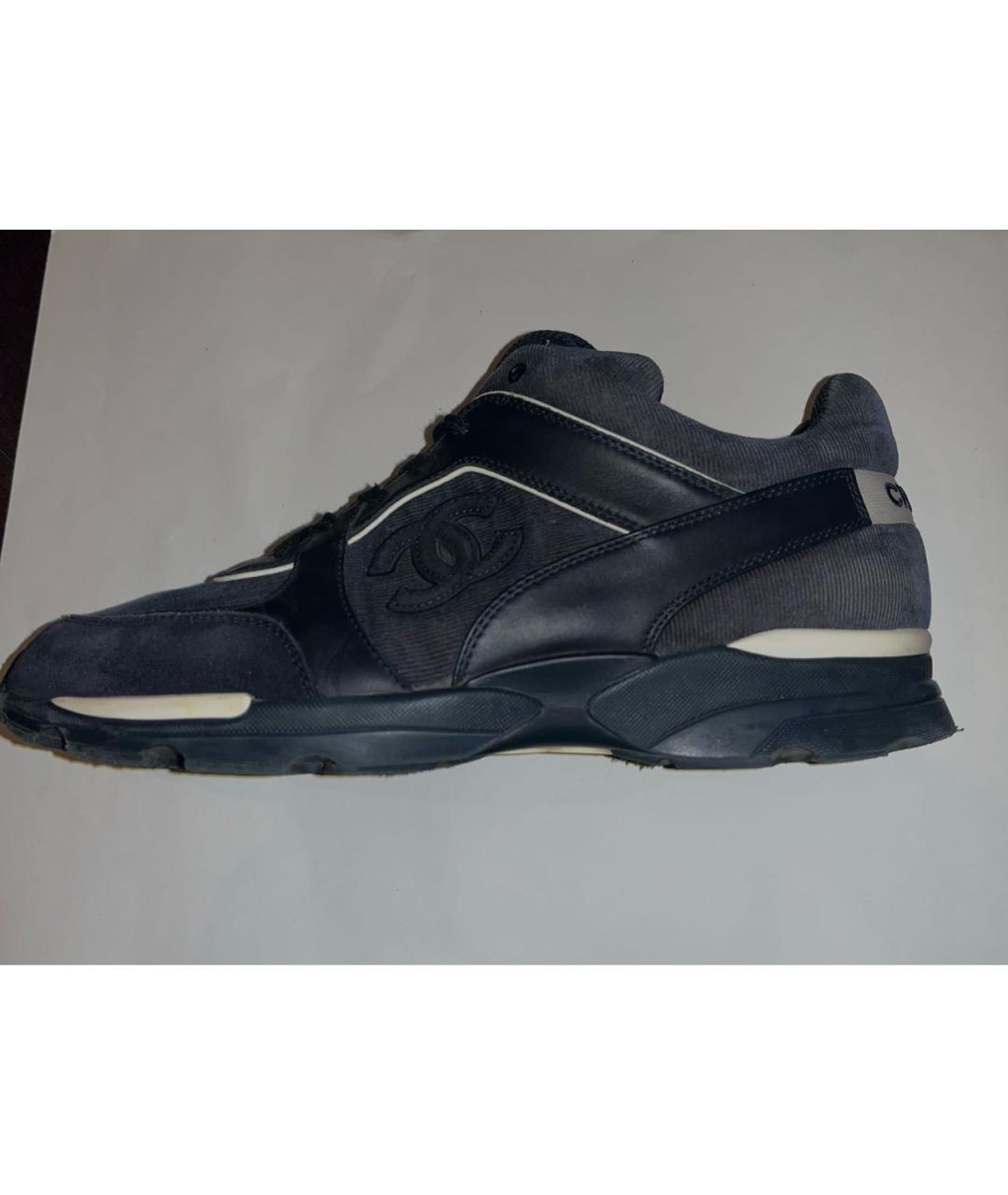 CHANEL PRE-OWNED Темно-синие замшевые кроссовки, фото 8