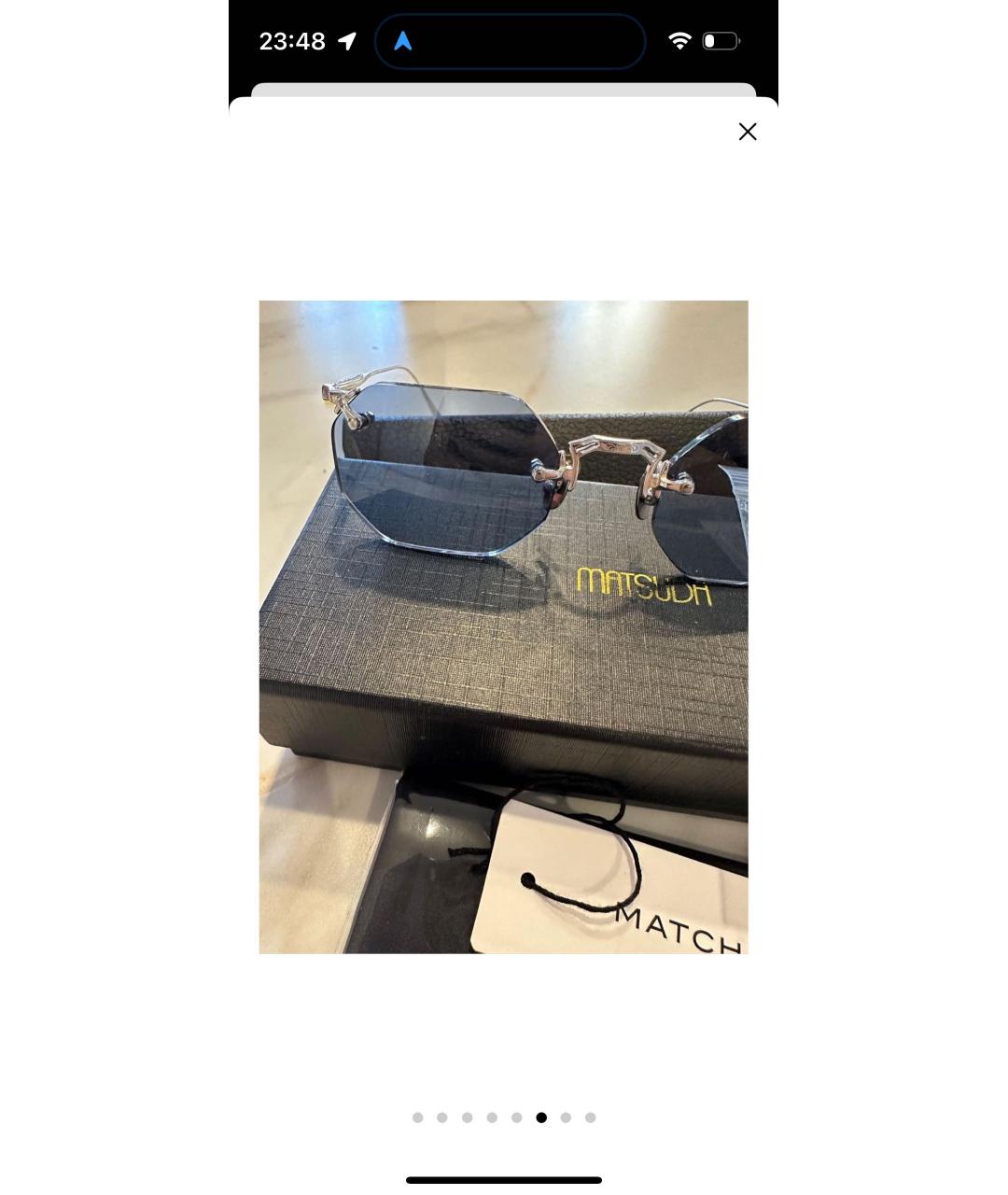MATSUDA Голубые металлические солнцезащитные очки, фото 2