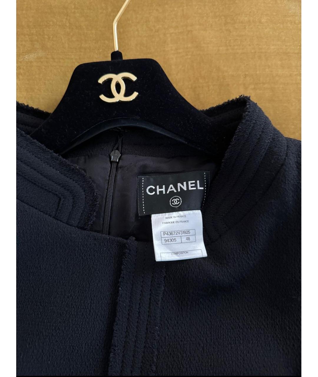 CHANEL Черное твидовое повседневное платье, фото 3