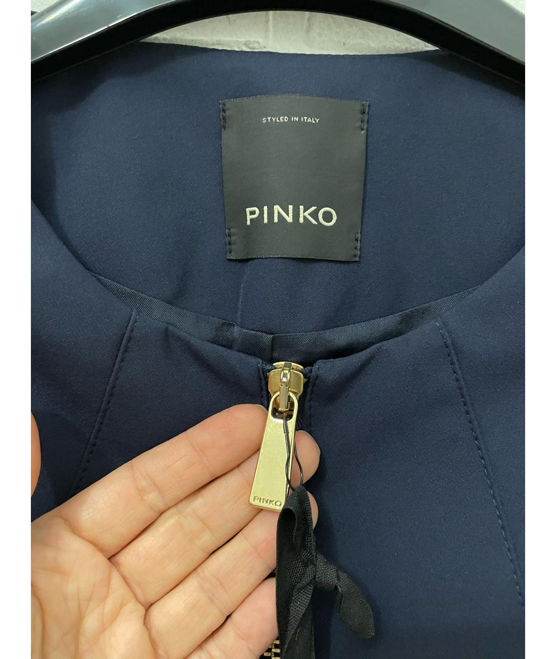 PINKO Темно-синий полиамидовый жакет/пиджак, фото 6