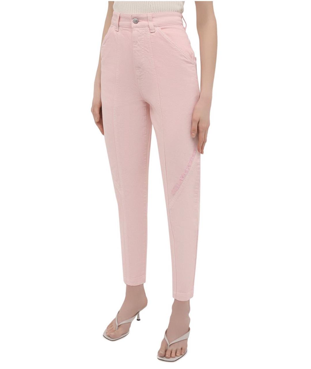 STELLA MCCARTNEY Розовые хлопковые прямые джинсы, фото 2