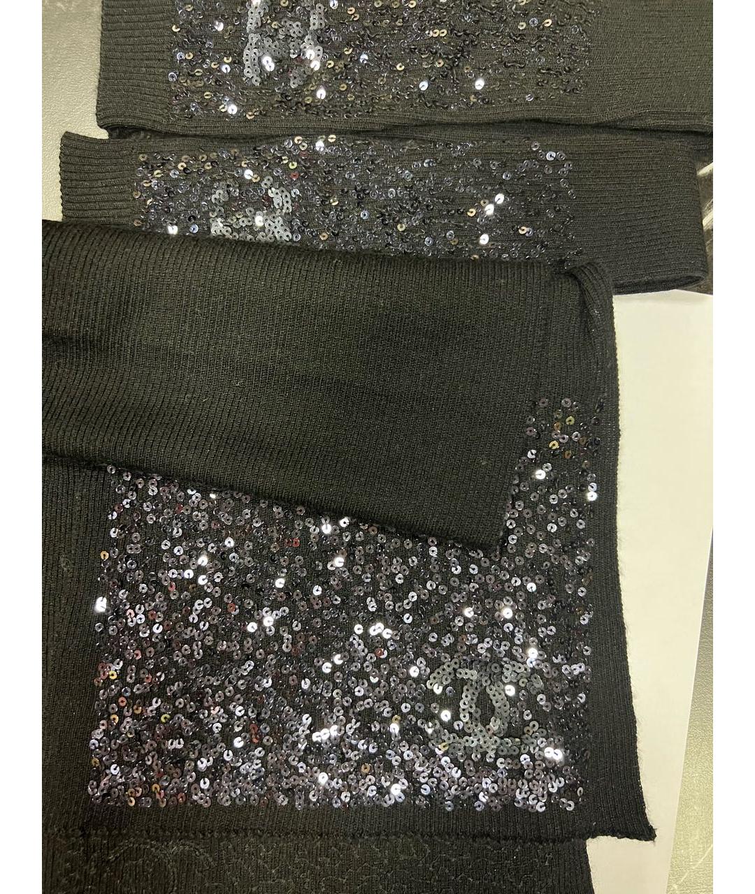 CHANEL Черный шарф, фото 6
