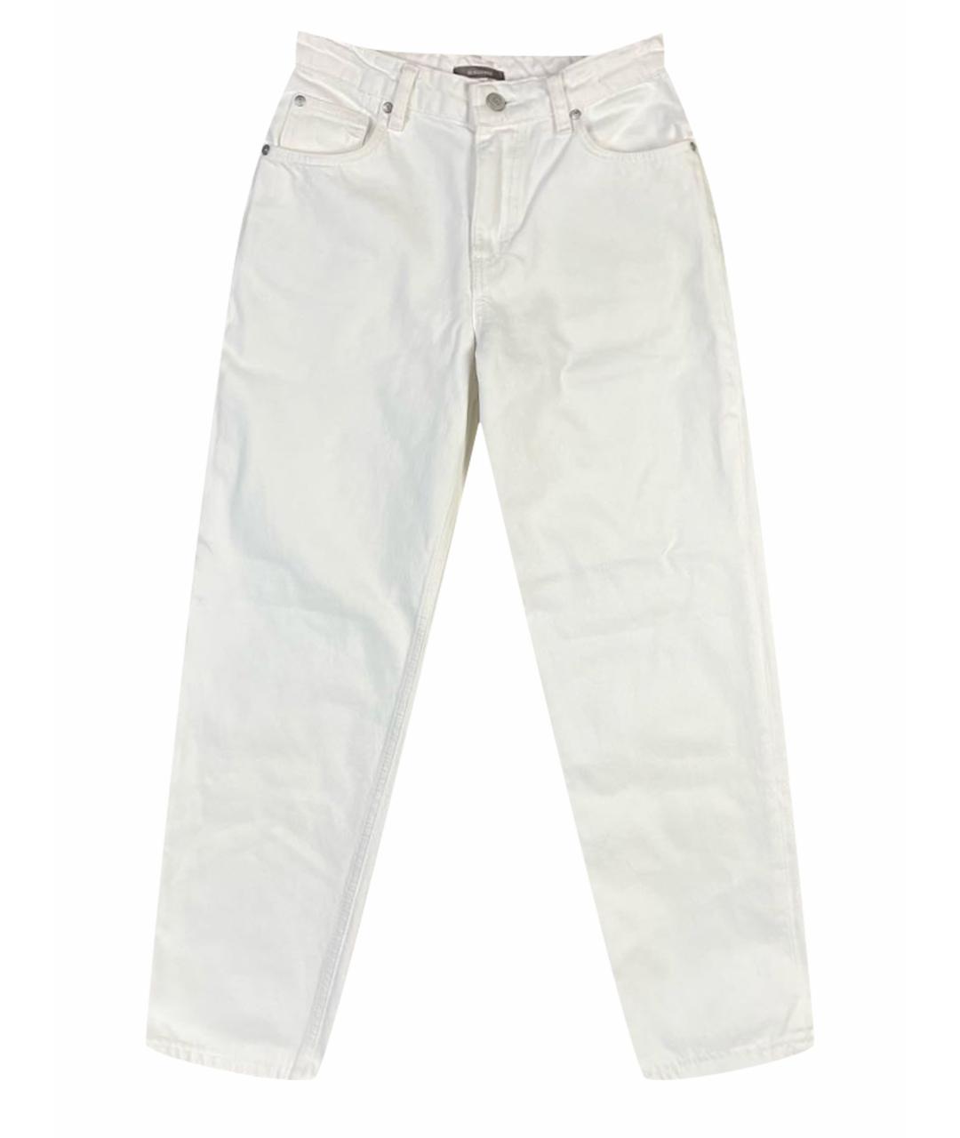 12 STOREEZ Белые хлопковые прямые джинсы, фото 1