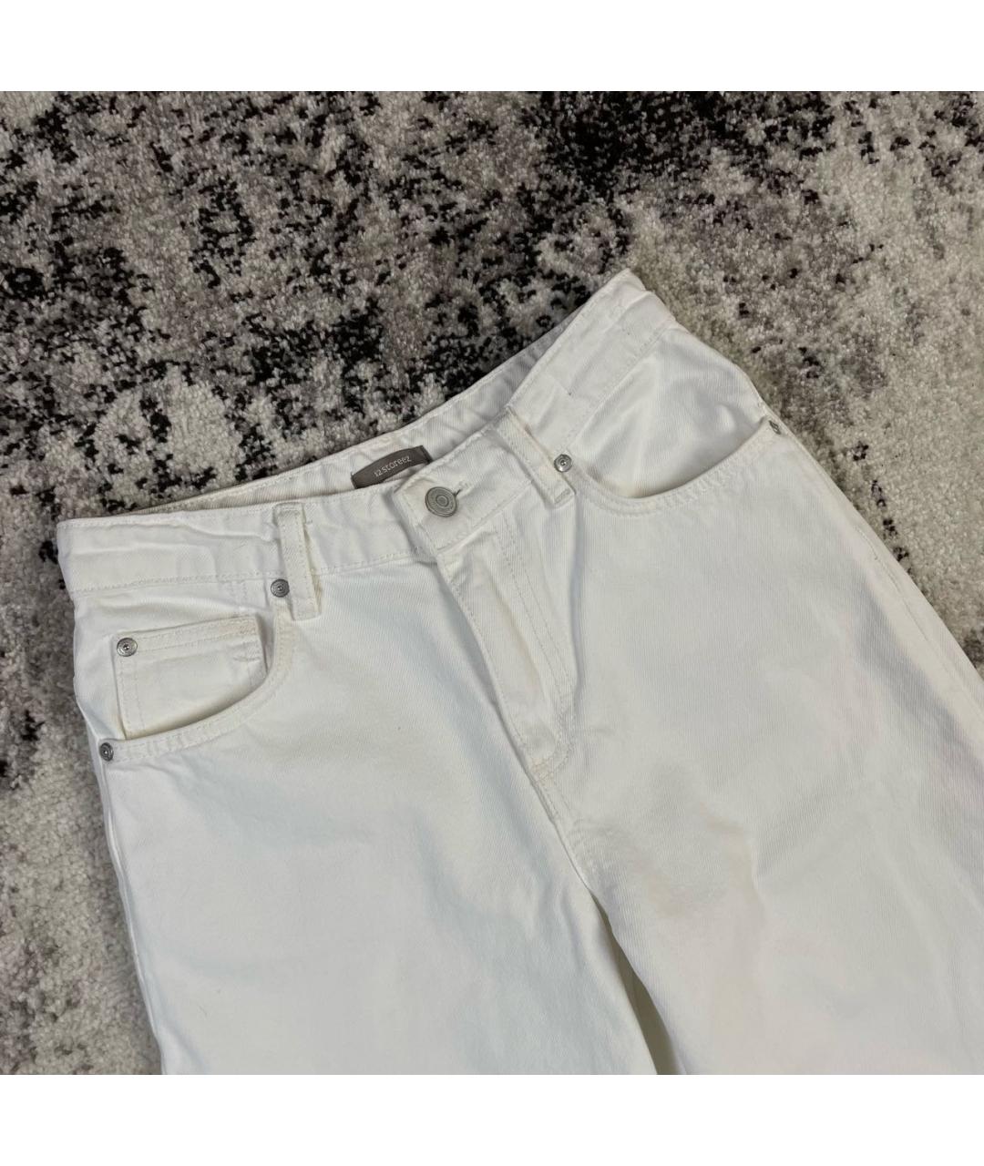 12 STOREEZ Белые хлопковые прямые джинсы, фото 4