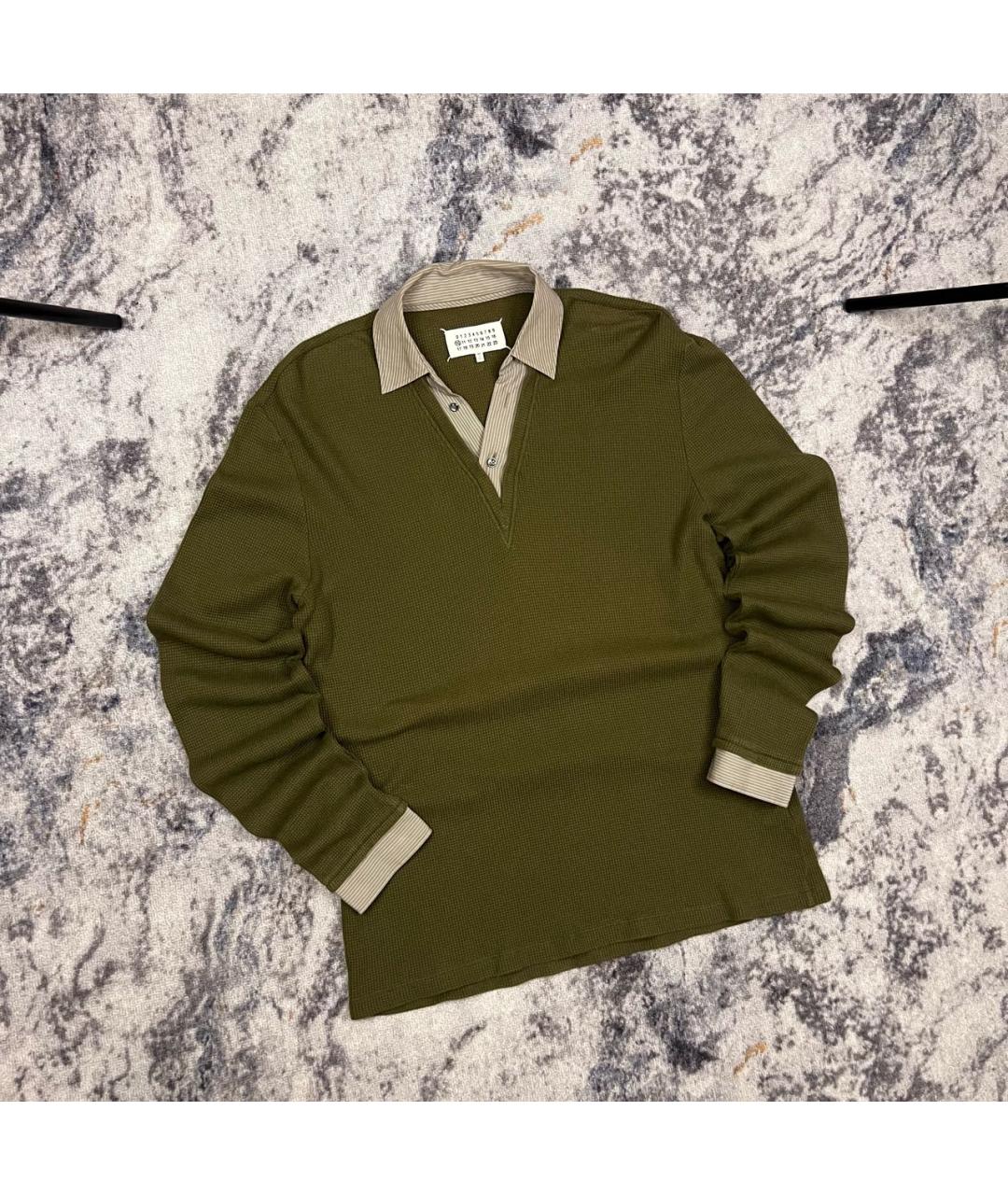 MAISON MARGIELA Зеленый хлопковый джемпер / свитер, фото 4
