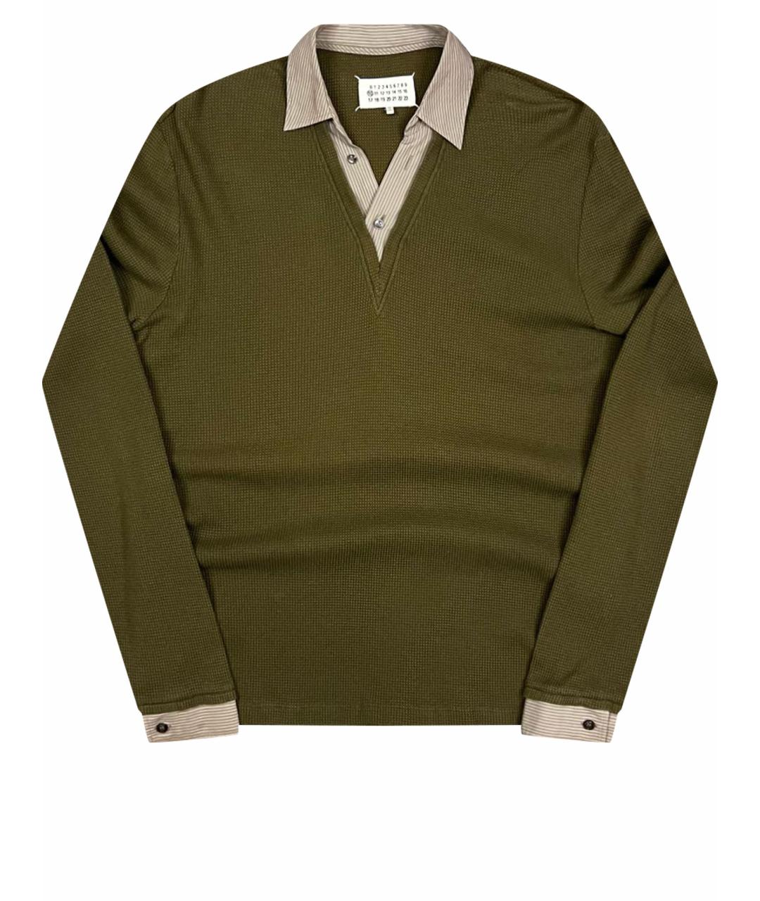 MAISON MARGIELA Зеленый хлопковый джемпер / свитер, фото 1