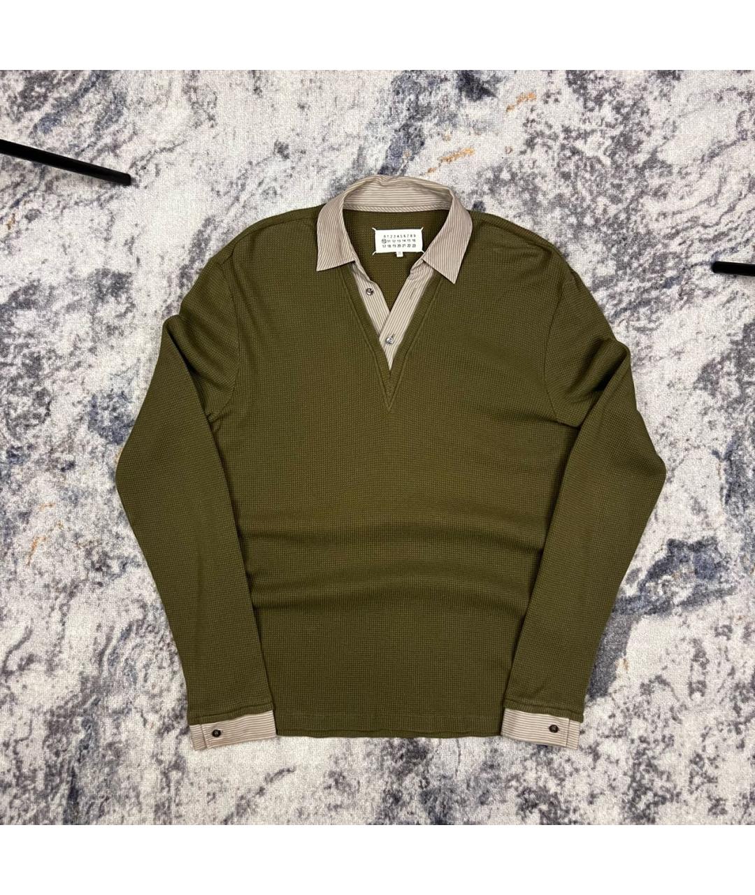 MAISON MARGIELA Зеленый хлопковый джемпер / свитер, фото 9