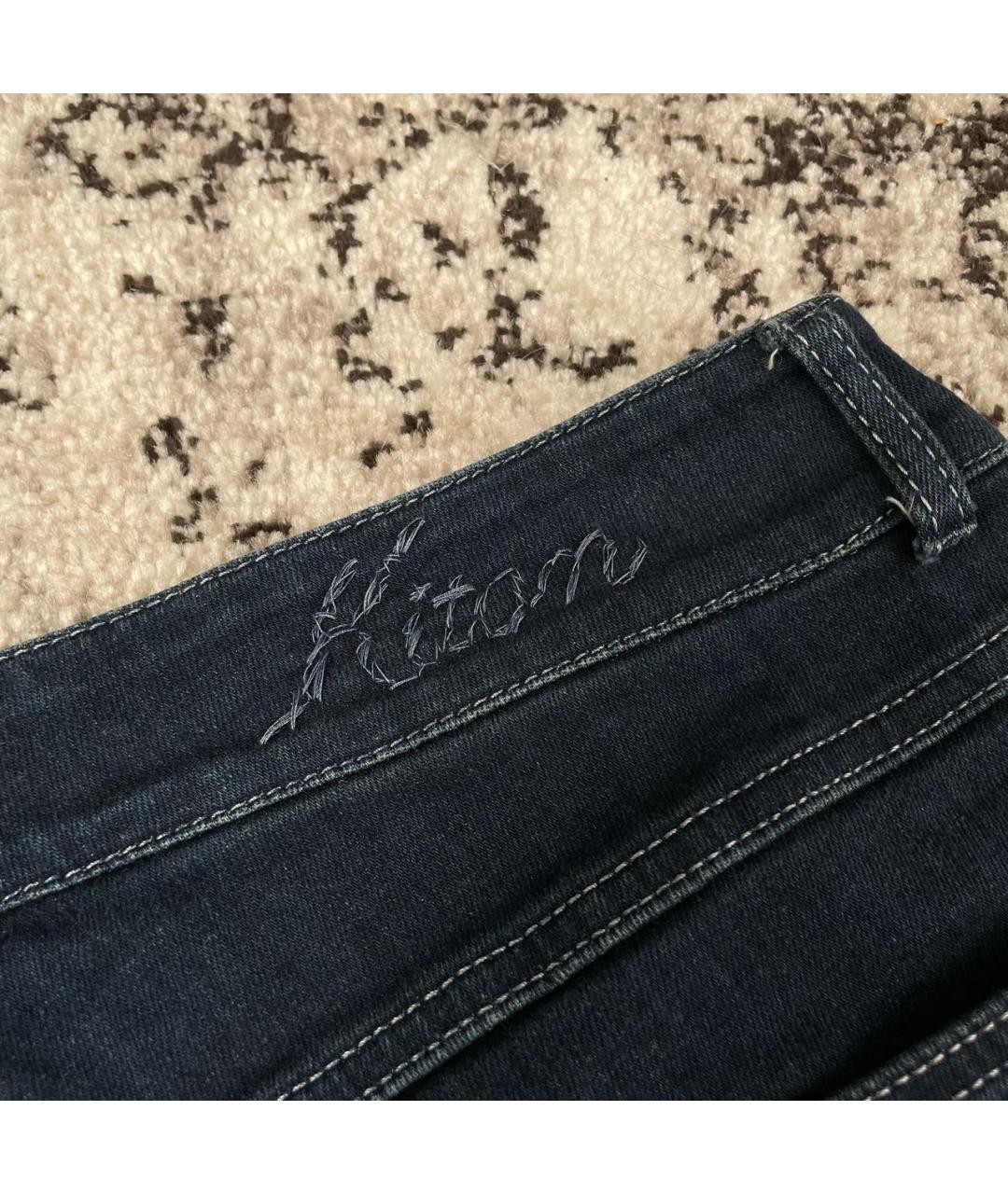 KITON Темно-синие хлопко-полиэстеровые джинсы клеш, фото 3