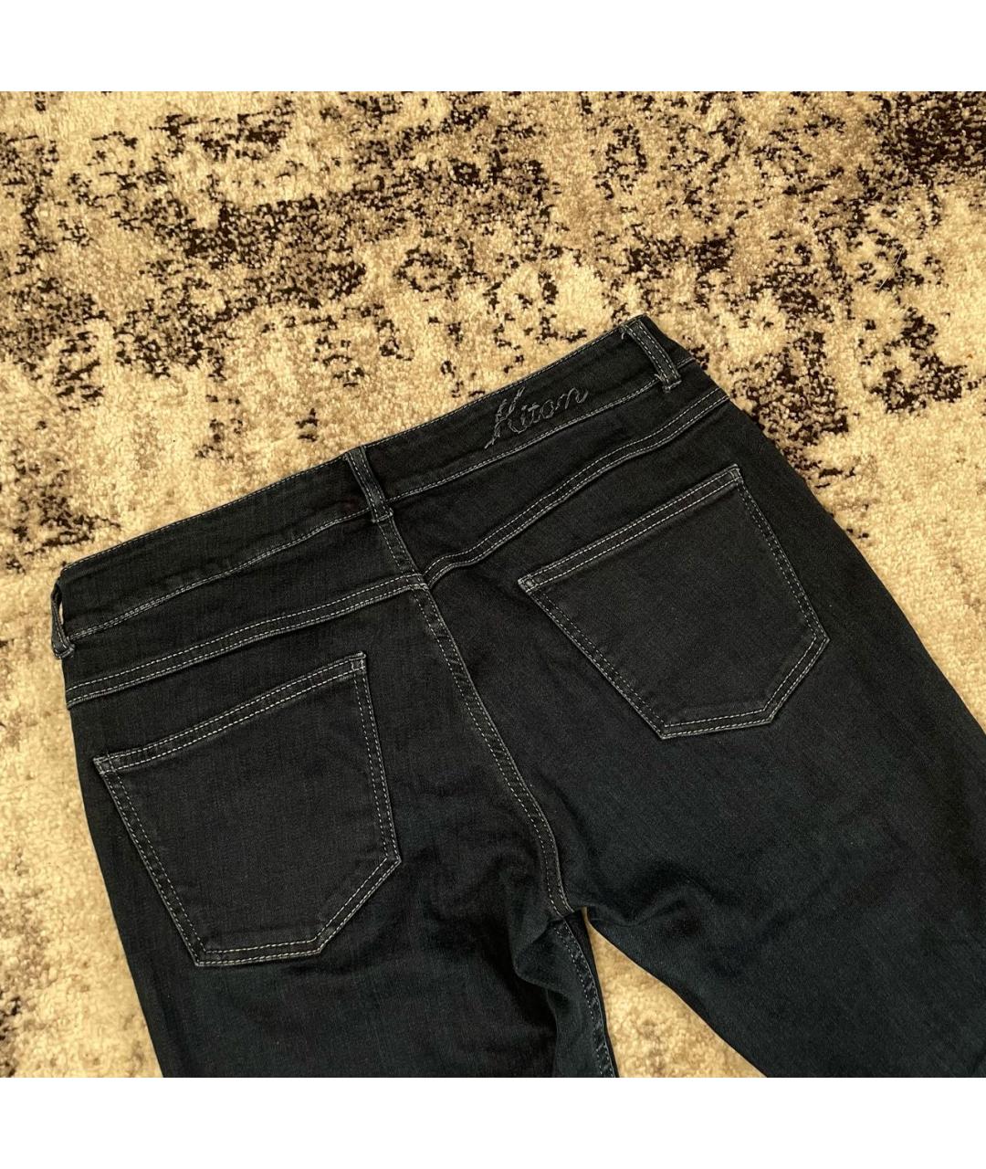 KITON Темно-синие хлопко-полиэстеровые джинсы клеш, фото 2