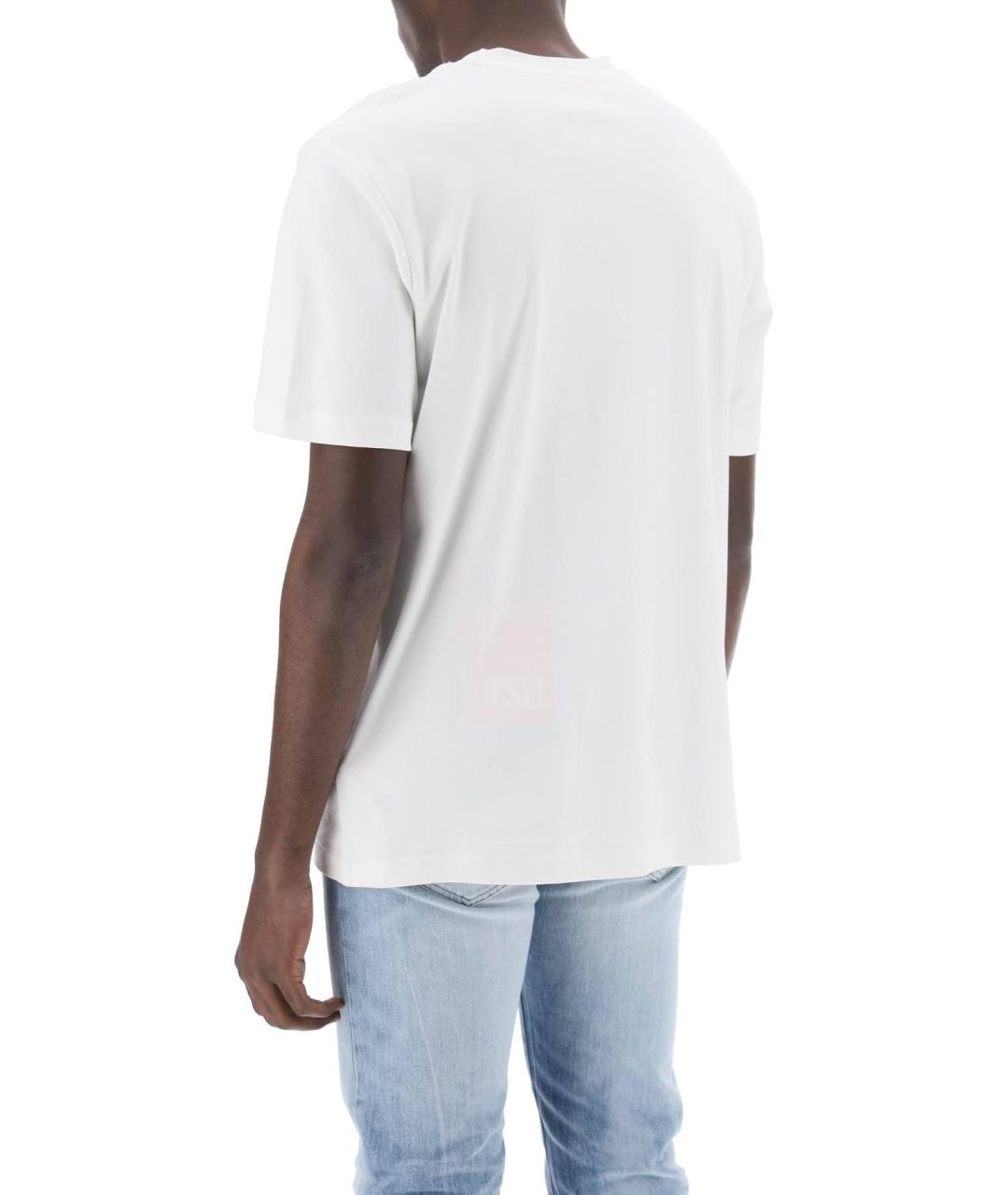 DIESEL Белая хлопковая футболка, фото 5