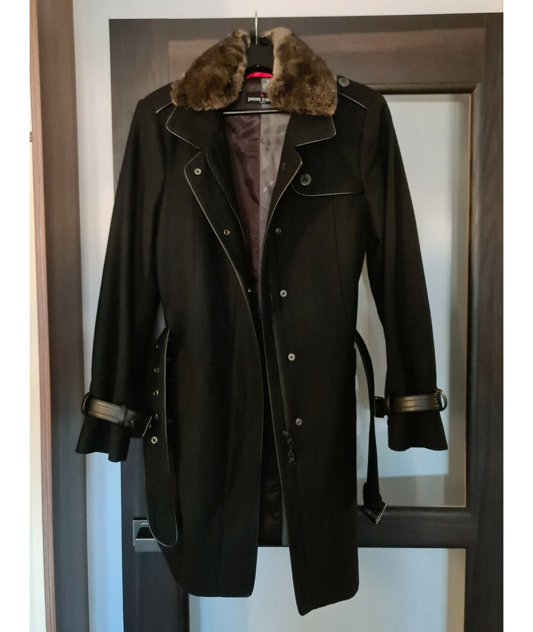 PIERRE CARDIN Черное шерстяное пальто, фото 5