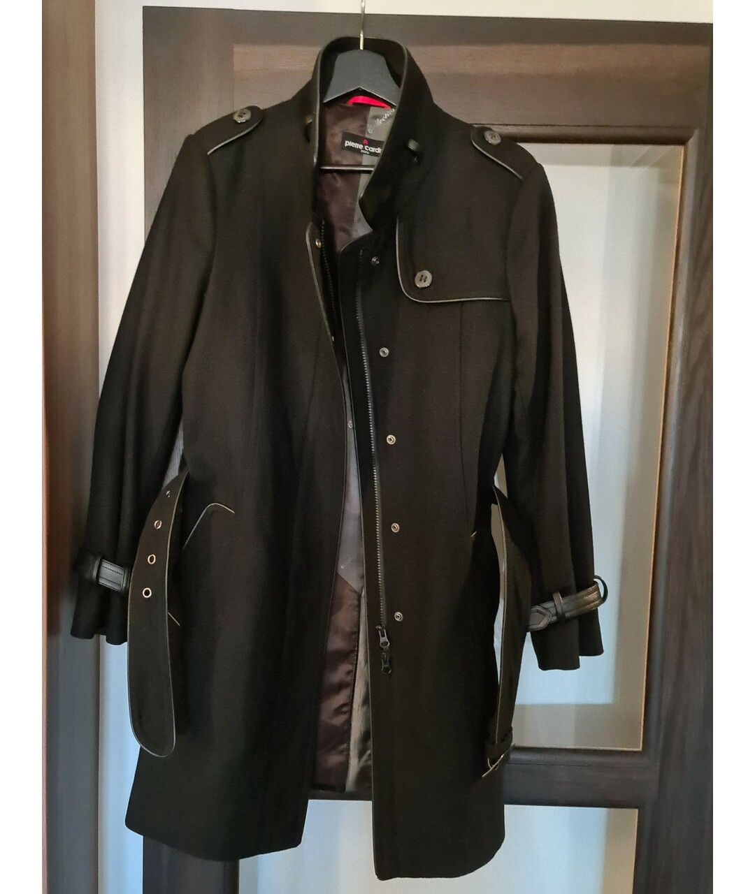 PIERRE CARDIN Черное шерстяное пальто, фото 2
