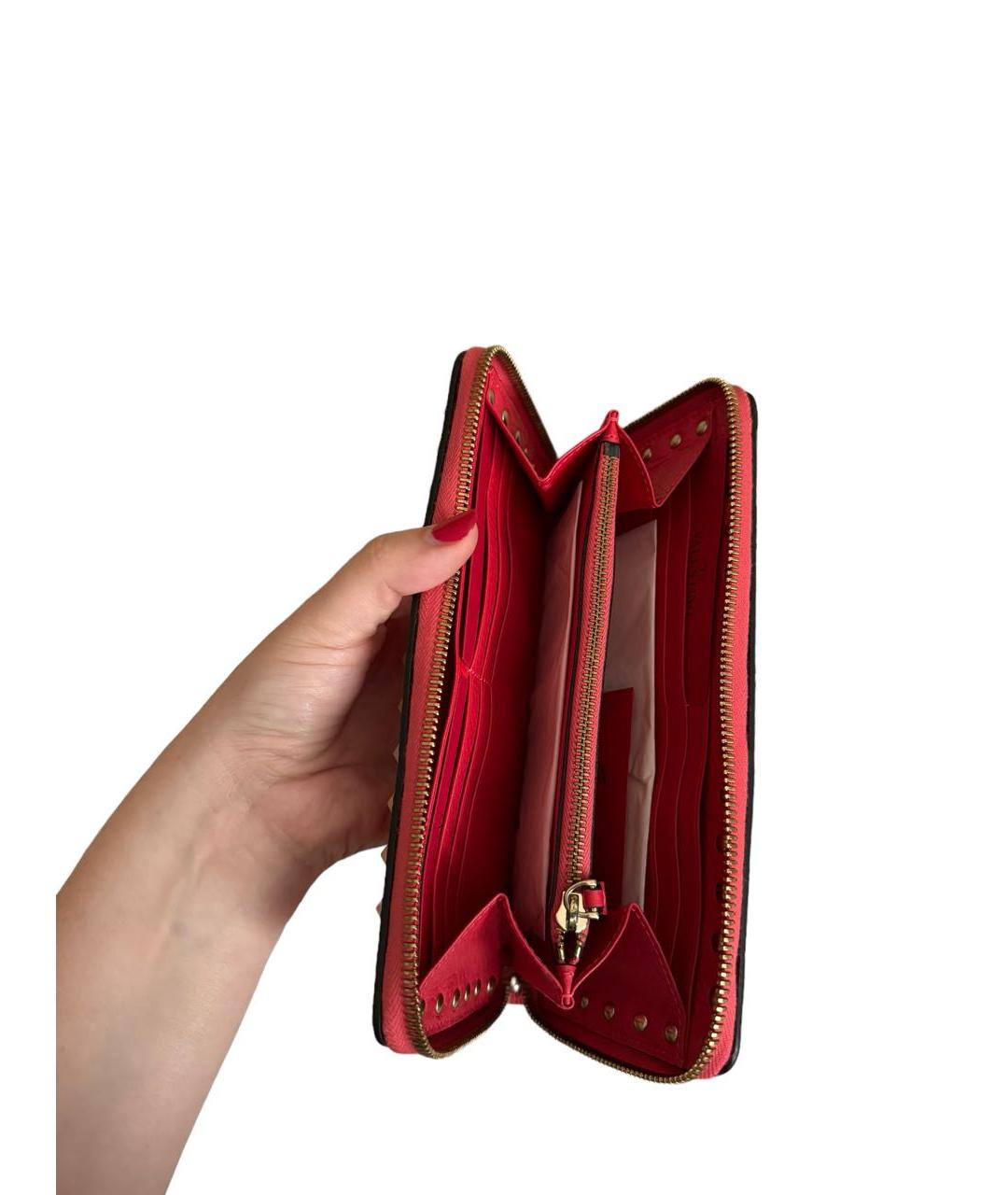 VALENTINO Красный кожаный кошелек, фото 4