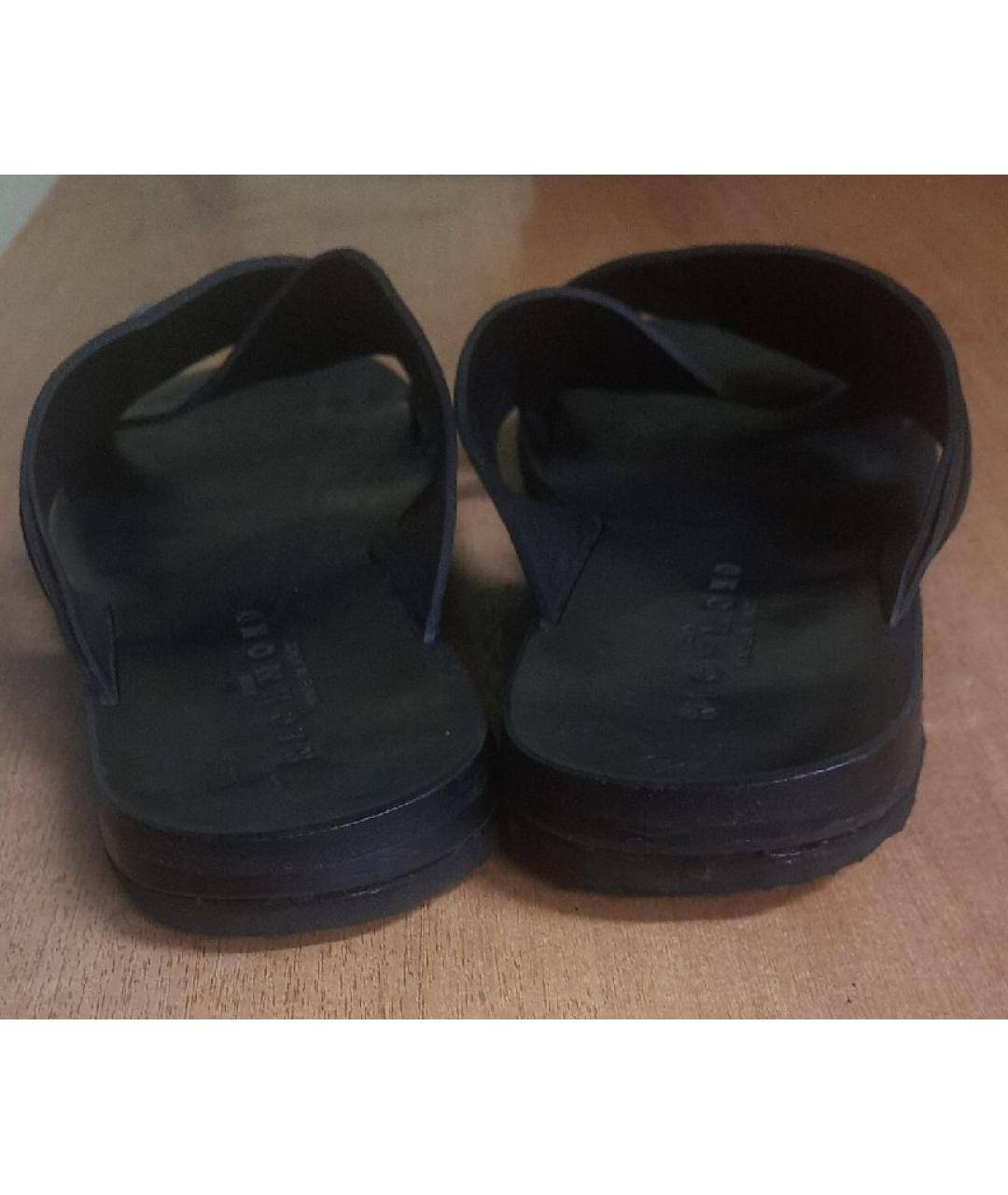 JOHN RICHMOND Черные кожаные сандалии, фото 4