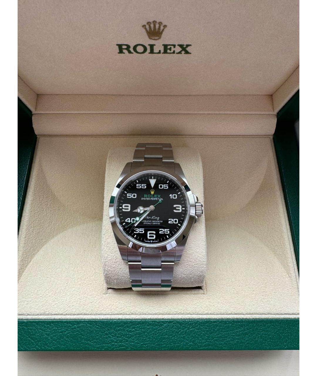 ROLEX Серебряные стальные часы, фото 1